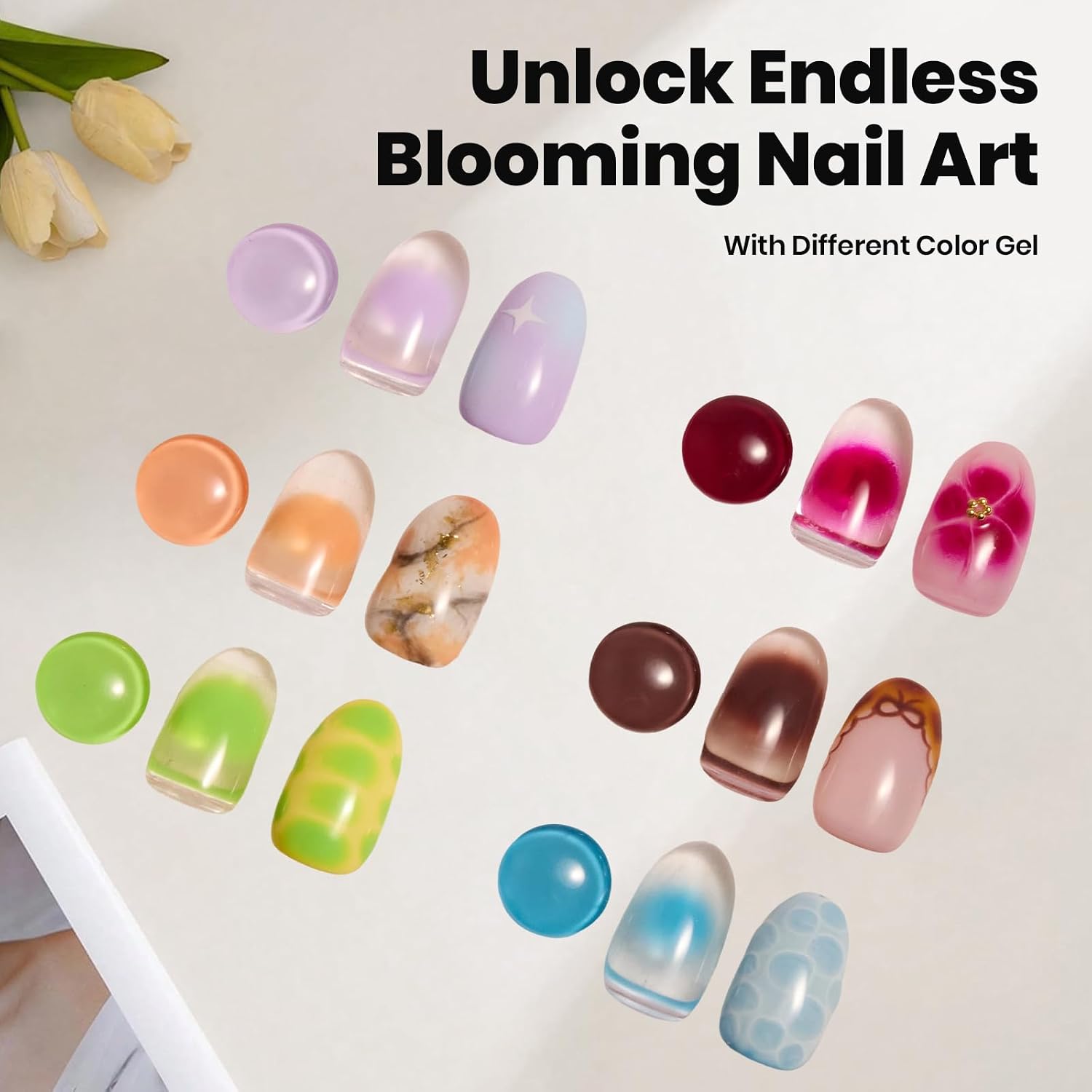 ESMALTE BEETLES BLOOMING GEL PARA UÑAS EFECTO FLORAL 15ML - 3
