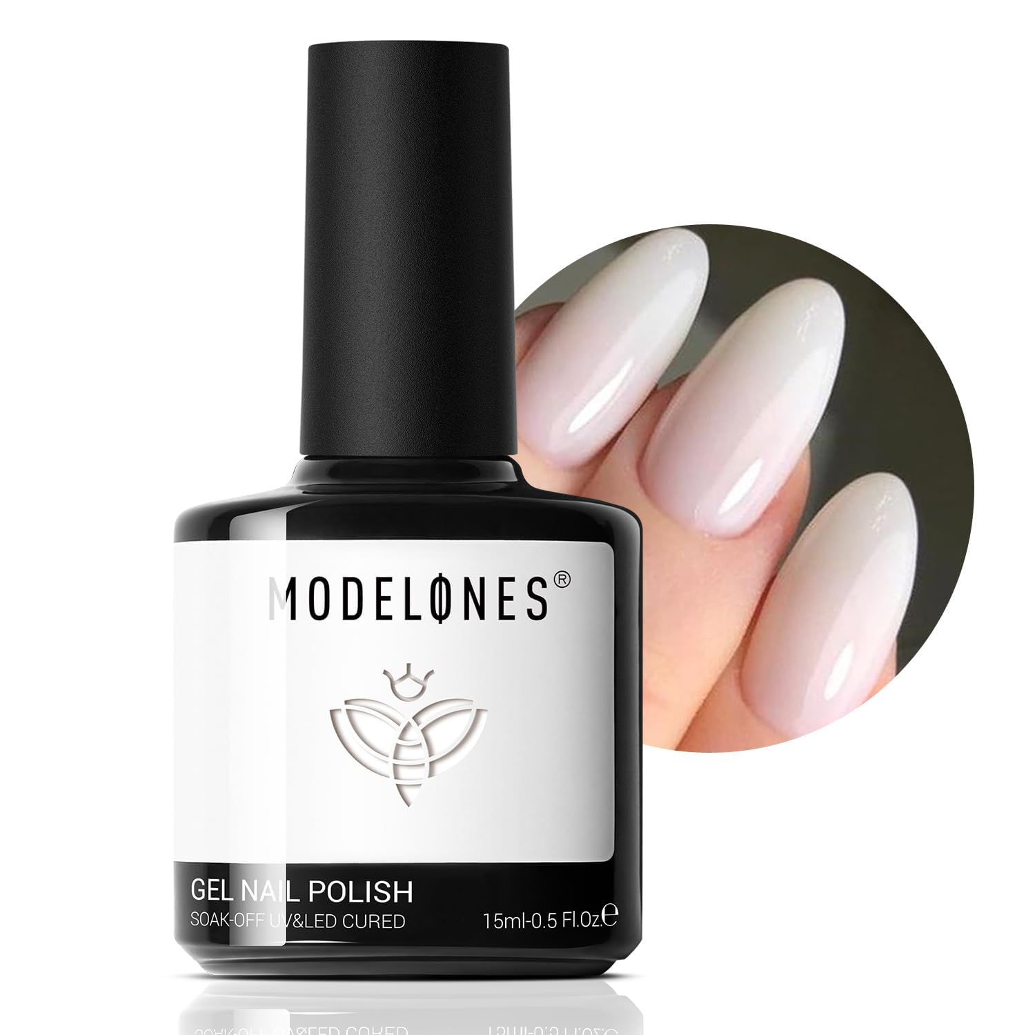 ESMALTE EN GEL MODELONES MILKY WHITE COLOR NATURAL 15ML - 1