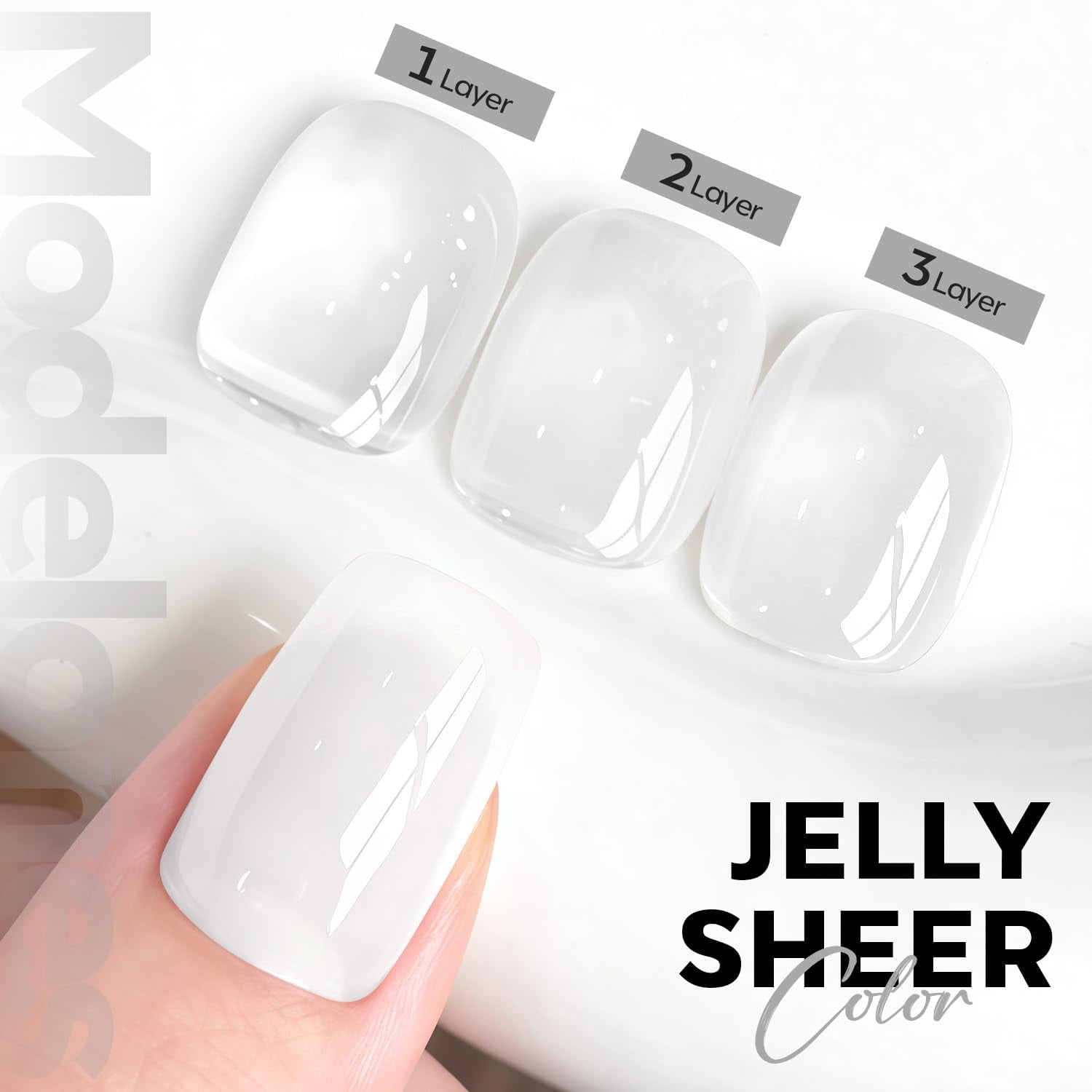 ESMALTE EN GEL MODELONES MILKY WHITE COLOR NATURAL 15ML - 2