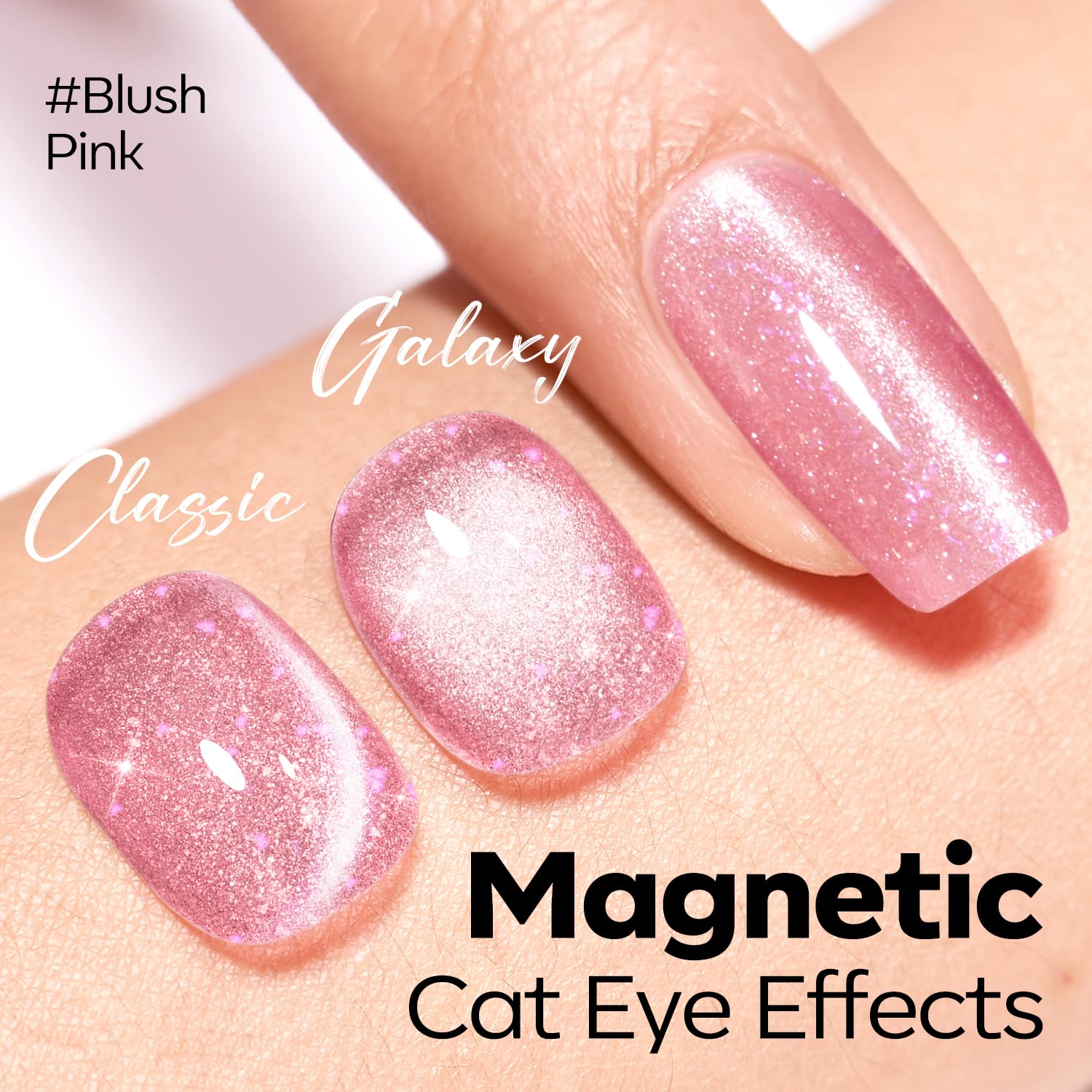ESMALTE EN GEL MODELONES PINK CAT EYE 9D ROSADO CLARO 15 ML - 2