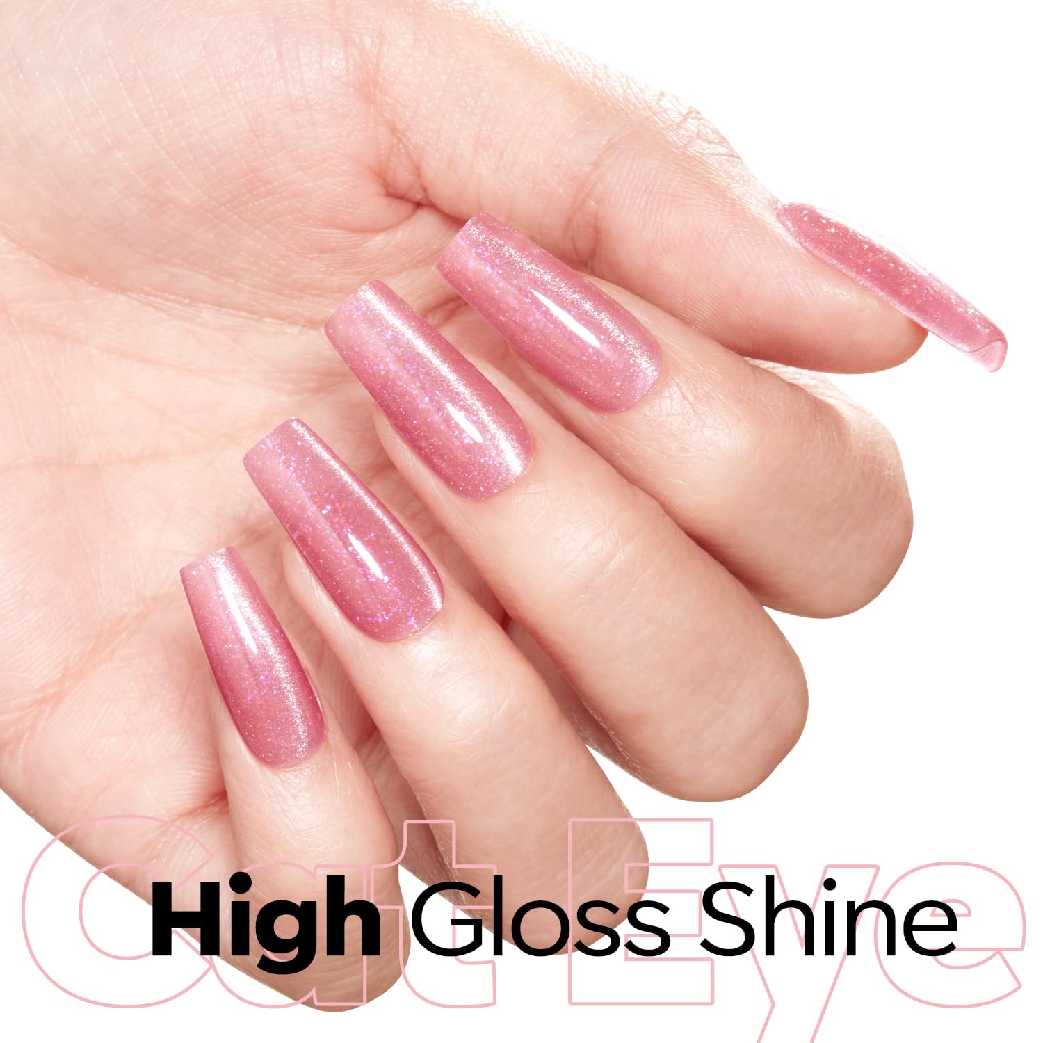 ESMALTE EN GEL MODELONES PINK CAT EYE 9D ROSADO CLARO 15 ML - 3