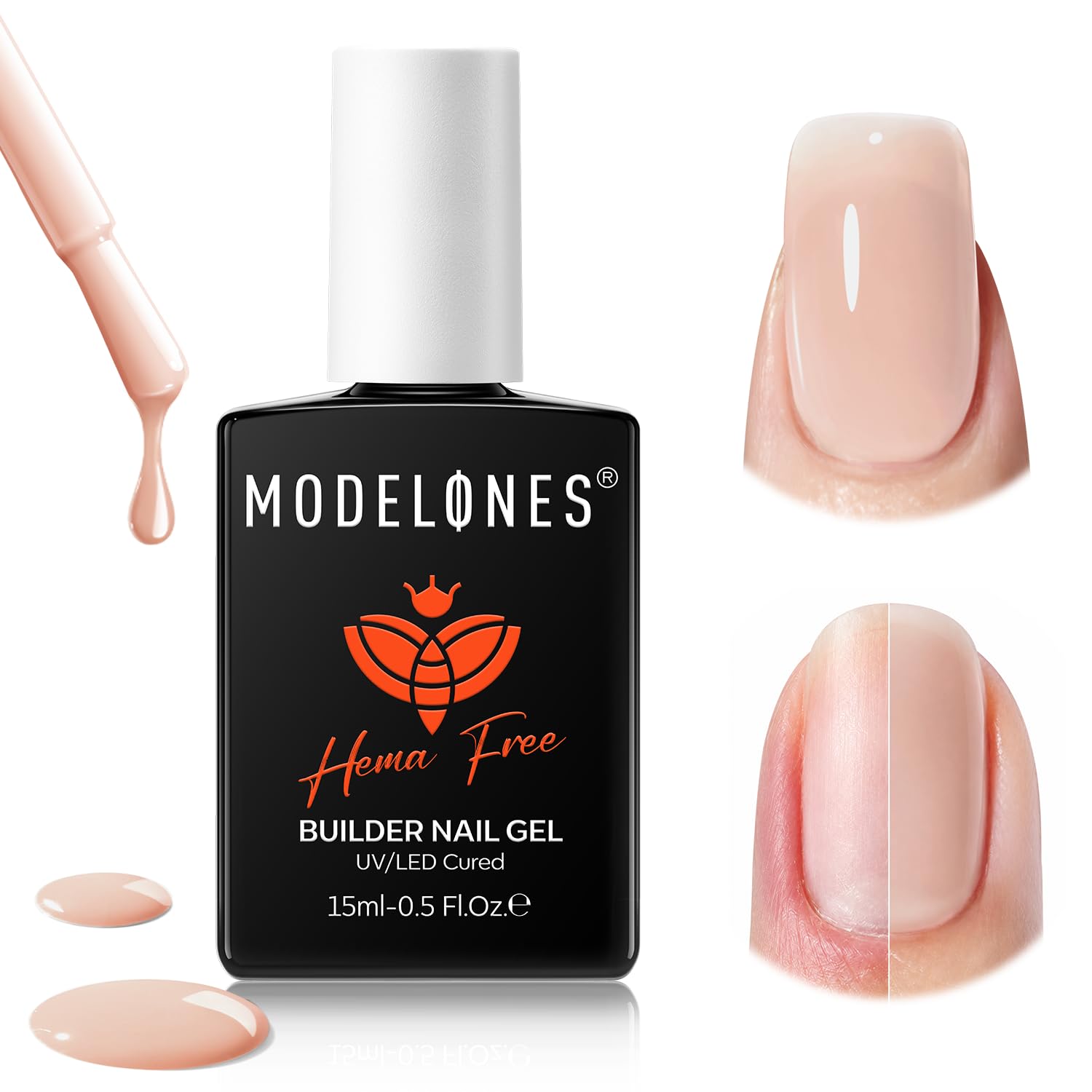 ESMALTE MODELONES BUILDER NAIL GEL NUDE NEUTRAL HEMA-FREE - 1