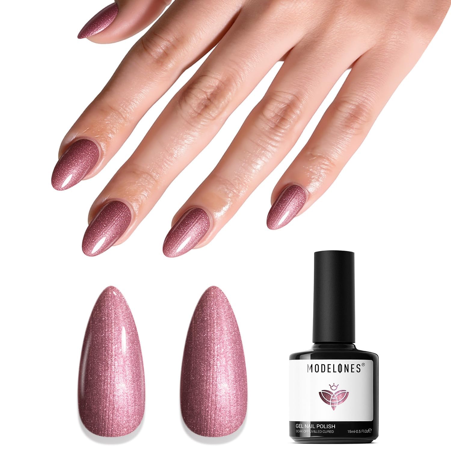 ESMALTE EN GEL MODELONES GLITTER PASTEL ROJO 15ML - 1