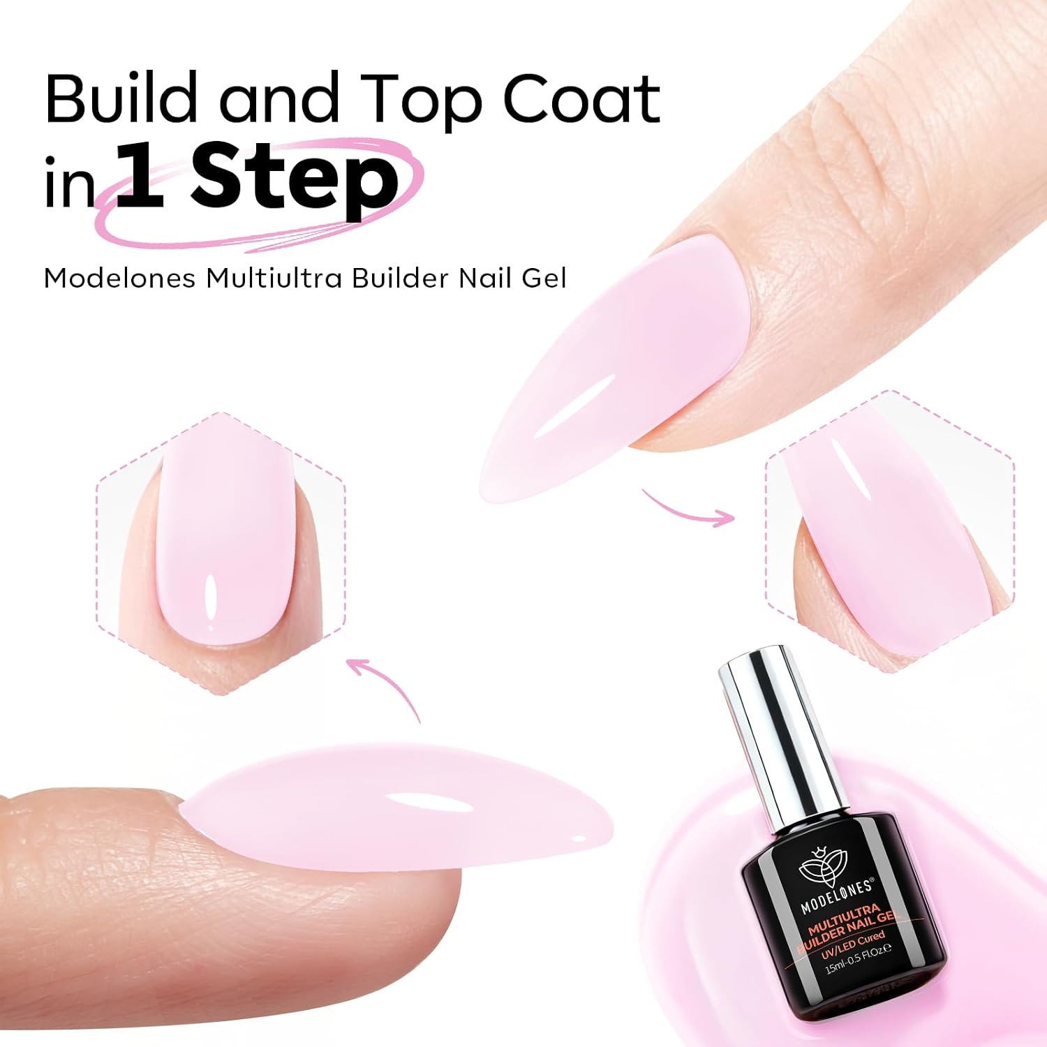 ESMALTE EN GEL BUILDER MODELONES LIGHT PINK C-CURVE 9 EN 1 - 2