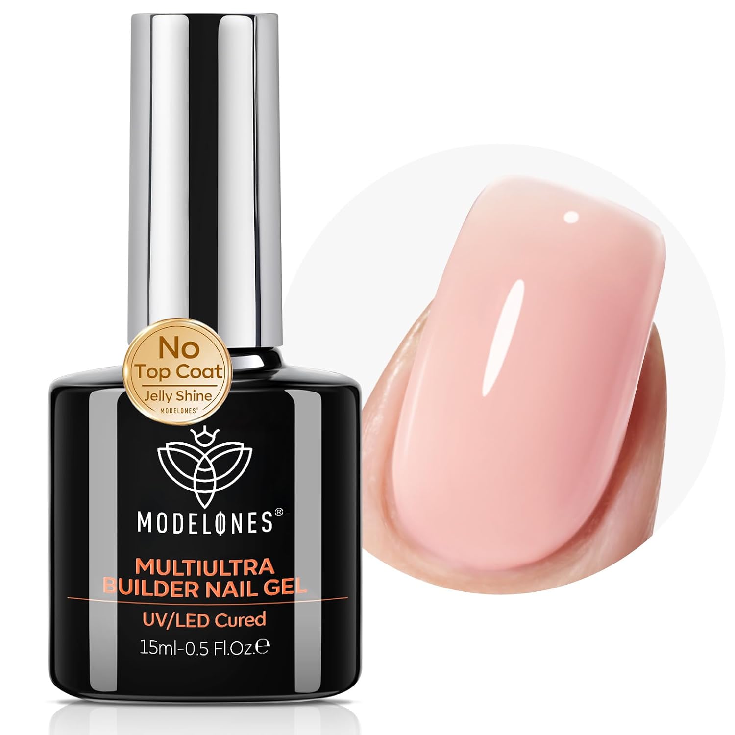 ESMALTE GEL BUILDER MODELONES BARELY NUDE SIN TOP COAT - 1