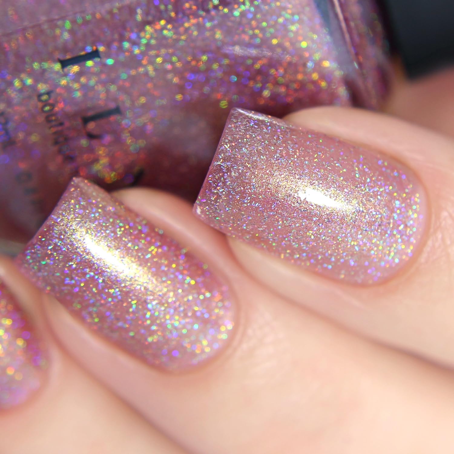 ESMALTE DE UÑAS ILNP BALLET SLIPPER ROSA HOLOGRÁFICO SUAVE - 5