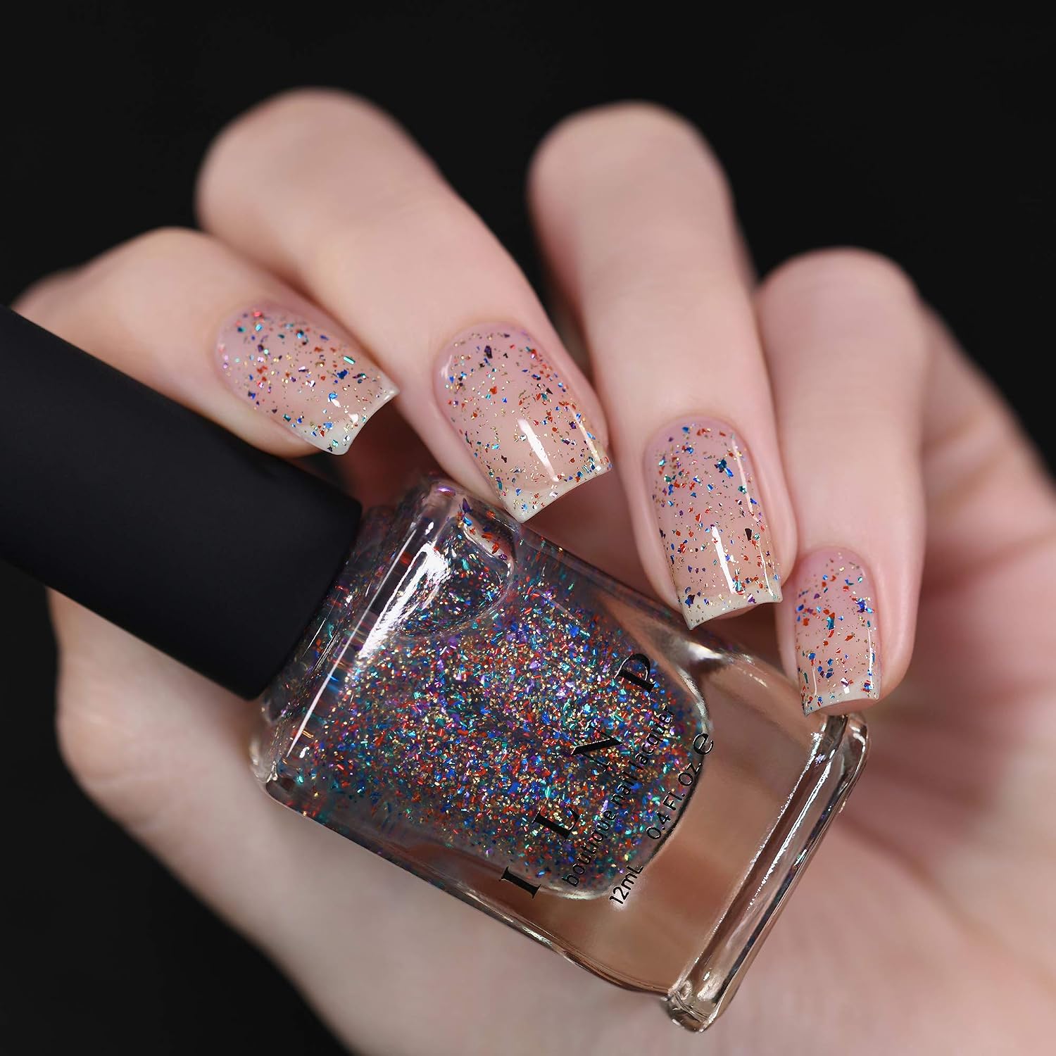 ESMALTE ILNP CONFETTI MULTI-COLORES METALLIC FLAKE TOPPER 12ML - 2