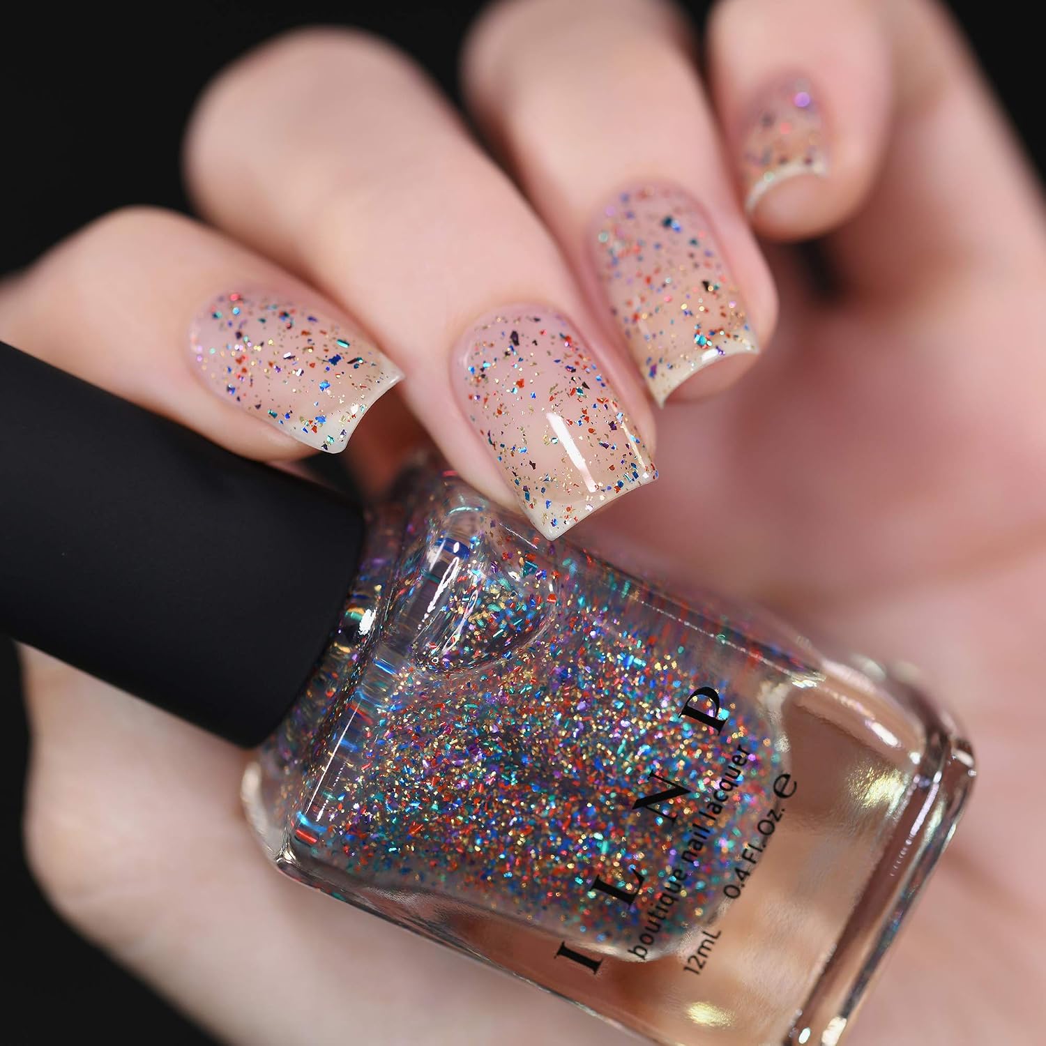 ESMALTE ILNP CONFETTI MULTI-COLORES METALLIC FLAKE TOPPER 12ML - 3