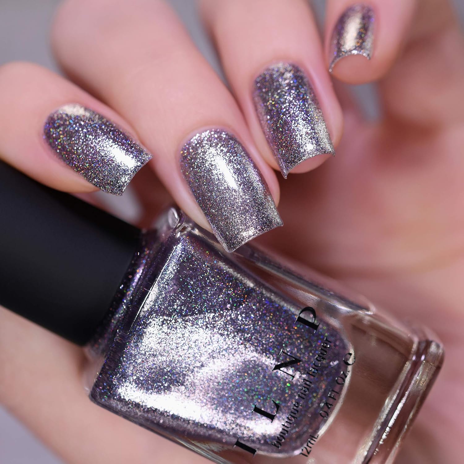 ESMALTE DE UÑAS ILNP ECHO PLATINUM SILVER HOLOGRAPHIC ULTRA METALLIC - 3