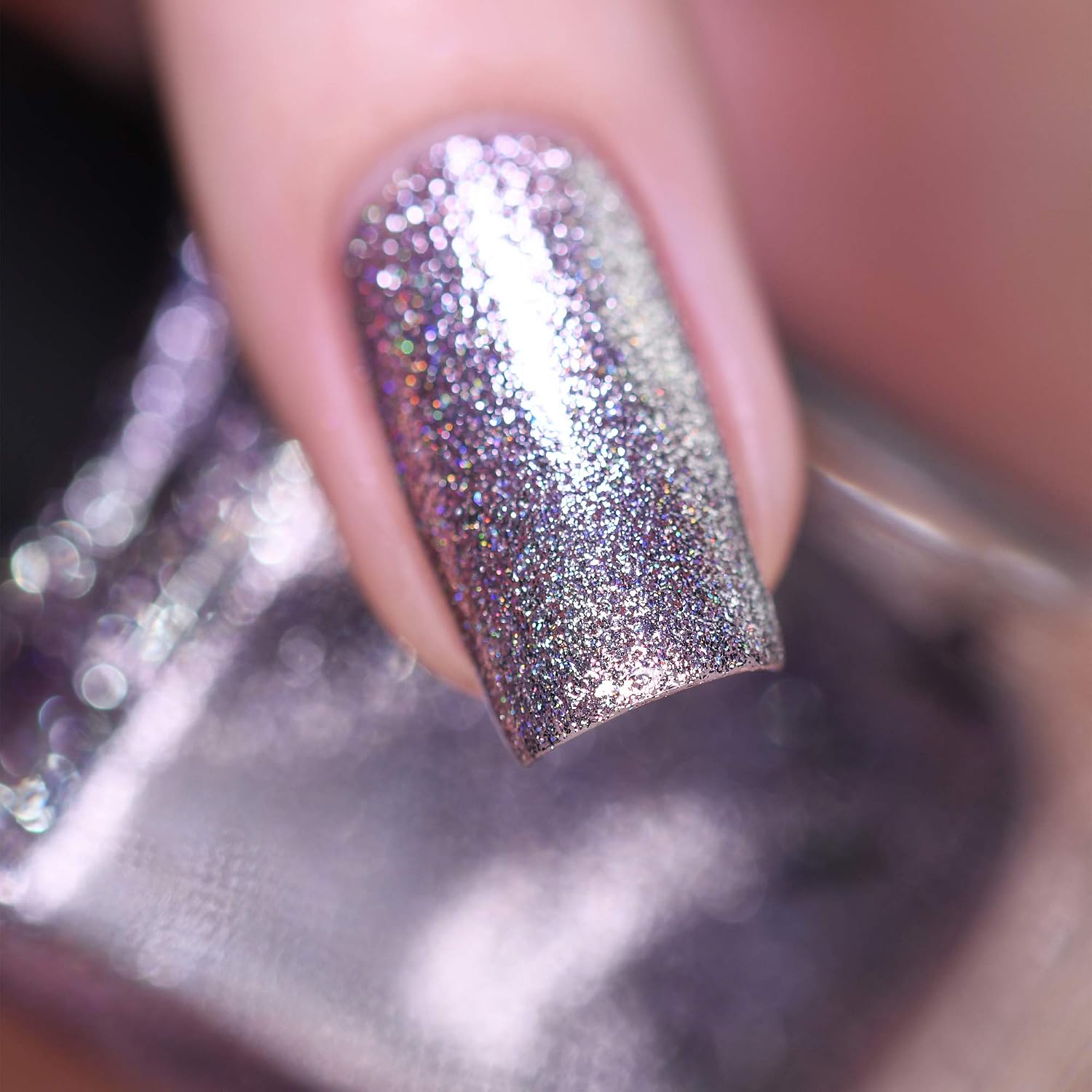 ESMALTE DE UÑAS ILNP ECHO PLATINUM SILVER HOLOGRAPHIC ULTRA METALLIC - 4