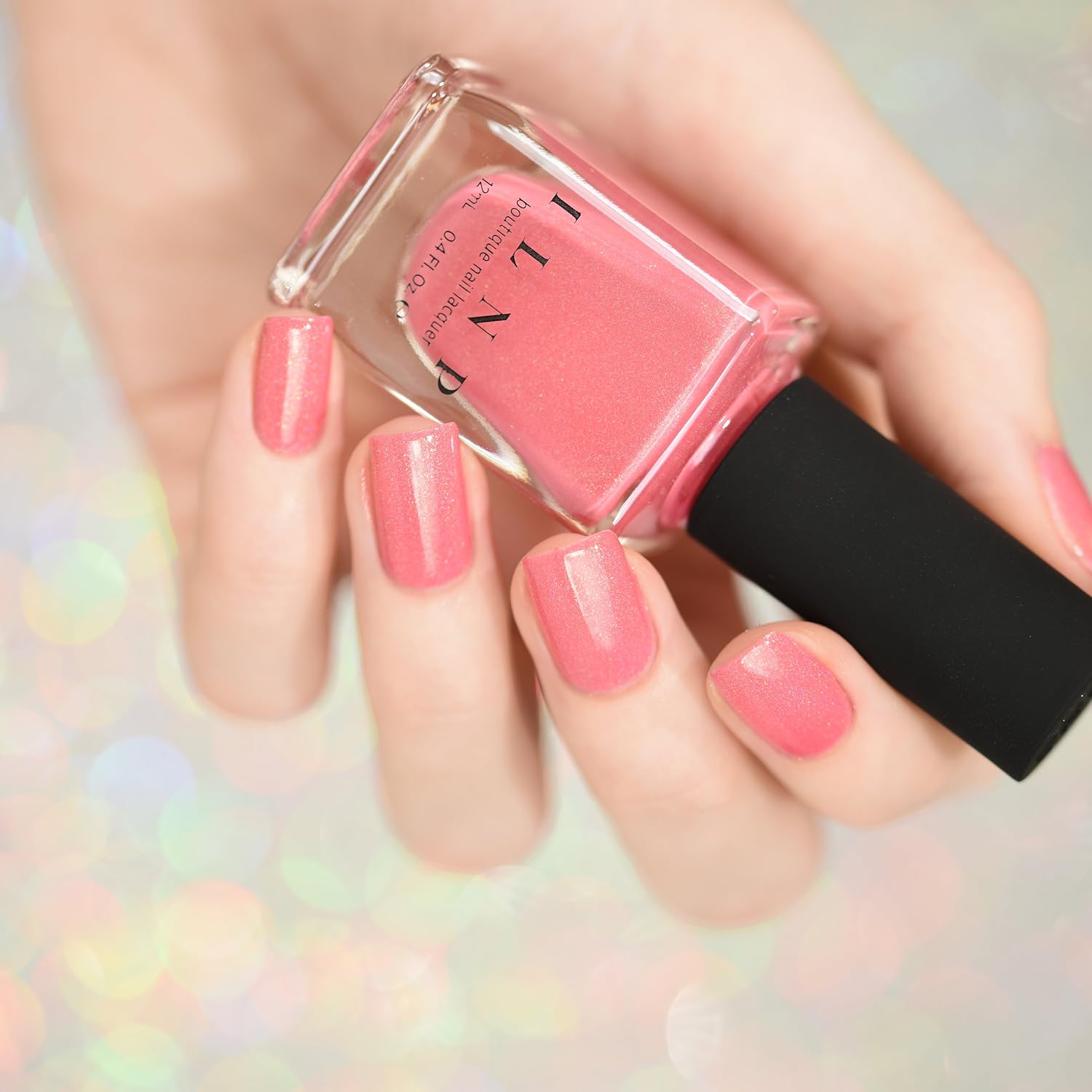 ESMALTE DE UÑAS ILNP CUTIE POP ROSADO HOLOGRÁFICO - 5