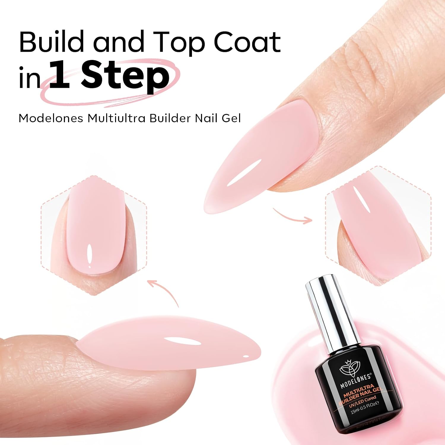ESMALTE EN GEL BUILDER MODELONES NUDE SIN TOP COAT - 3