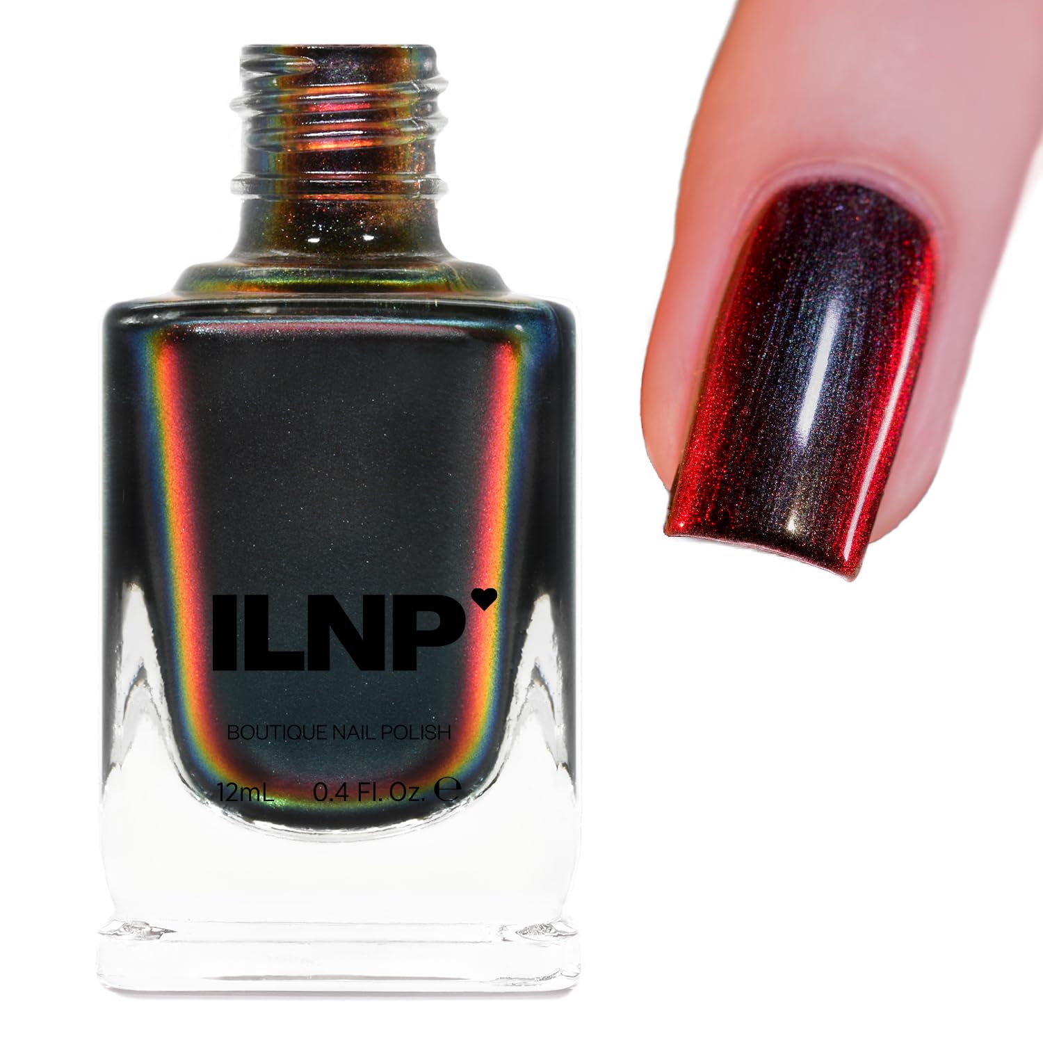 ESMALTE DE UÑAS ILNP ECLIPSE CAMBIO DE COLOR NEGRO A ROJO - 1