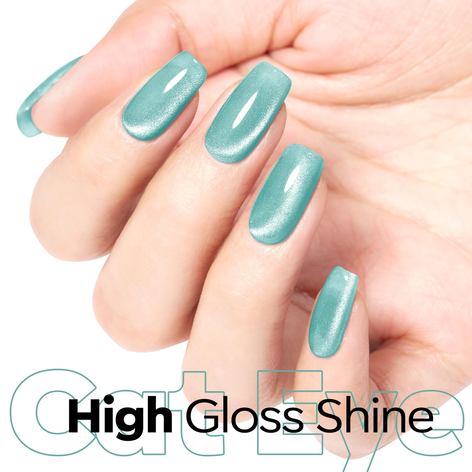 ESMALTE EN GEL MODELONES GREEN CAT EYE AZUL TURQUESA 15 ML - 3