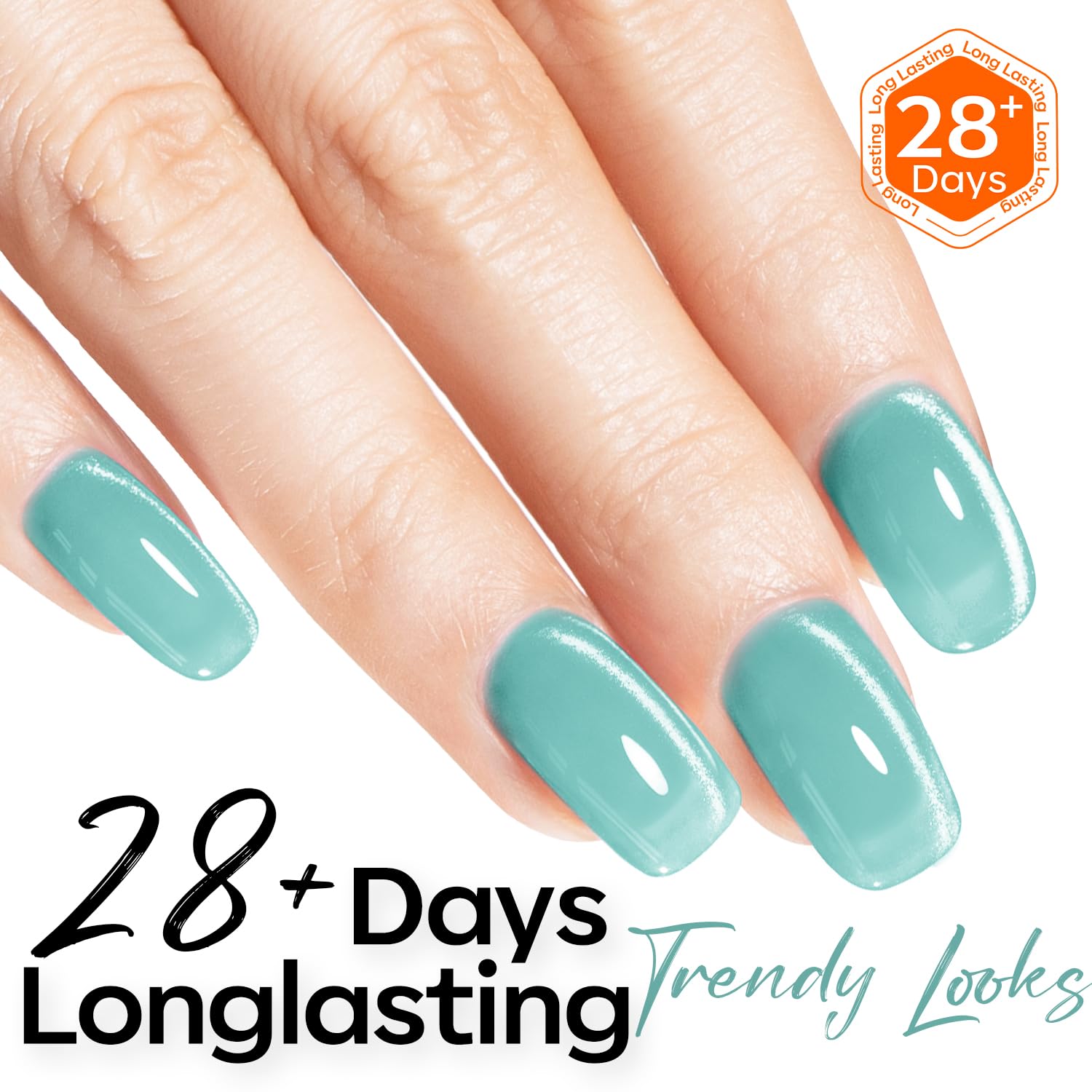 ESMALTE EN GEL MODELONES GREEN CAT EYE AZUL TURQUESA 15 ML - 5