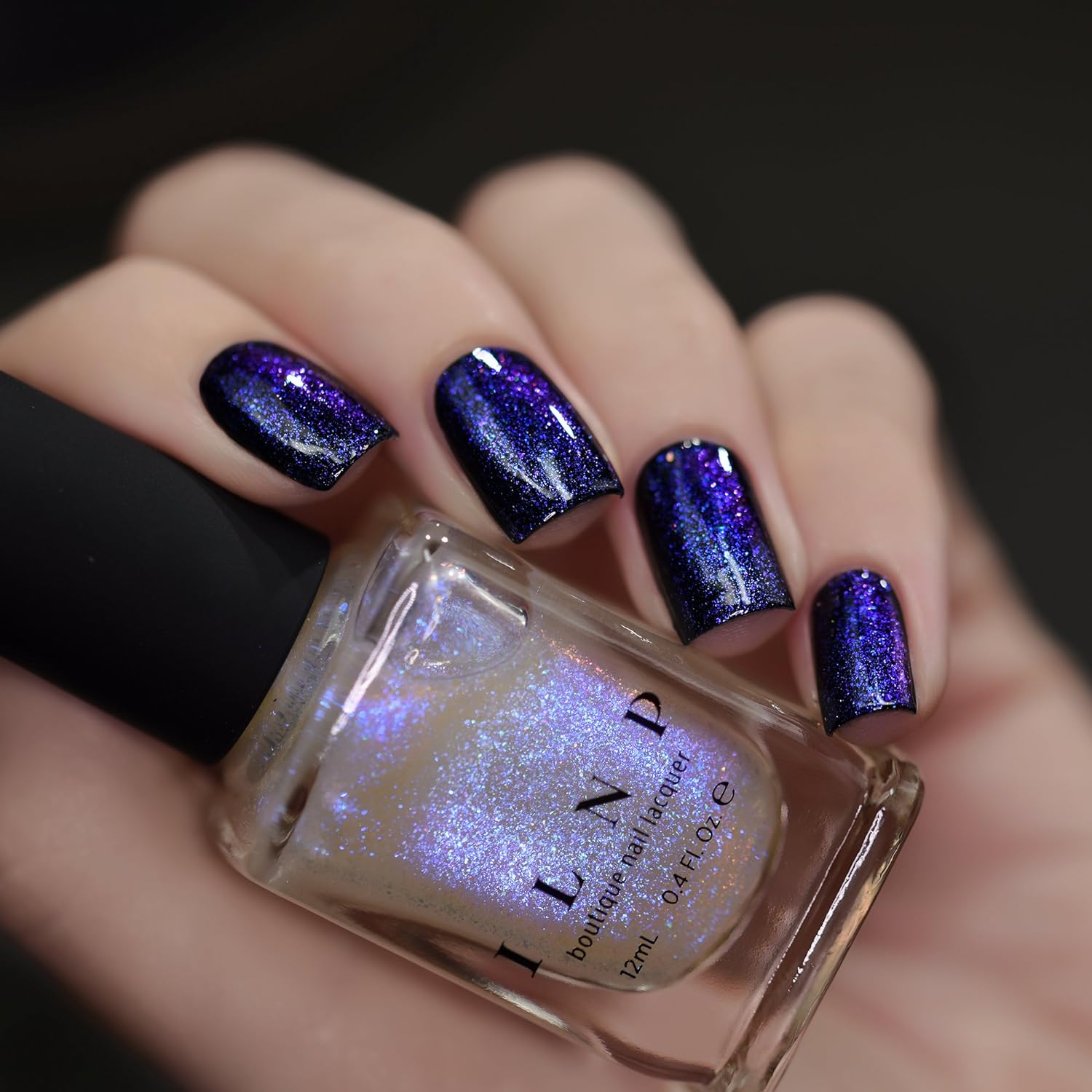 ESMALTE ILNP ABYSS TOPPER IRIDISCENTE AZUL BRILLANTE Y PÚRPURA PROFUNDO - 2