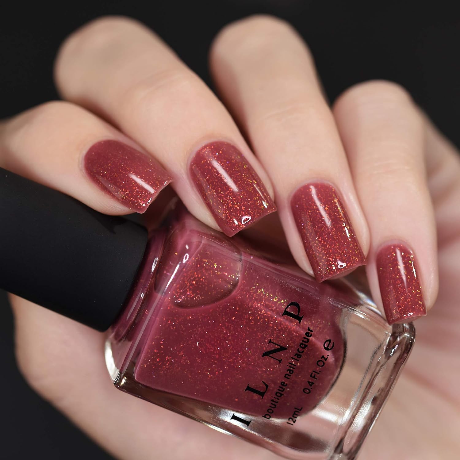 ESMALTE DE UÑAS ILNP CROSS MY HEART ROJO RÚSTICO HOLOGRÁFICO JELLY - 2