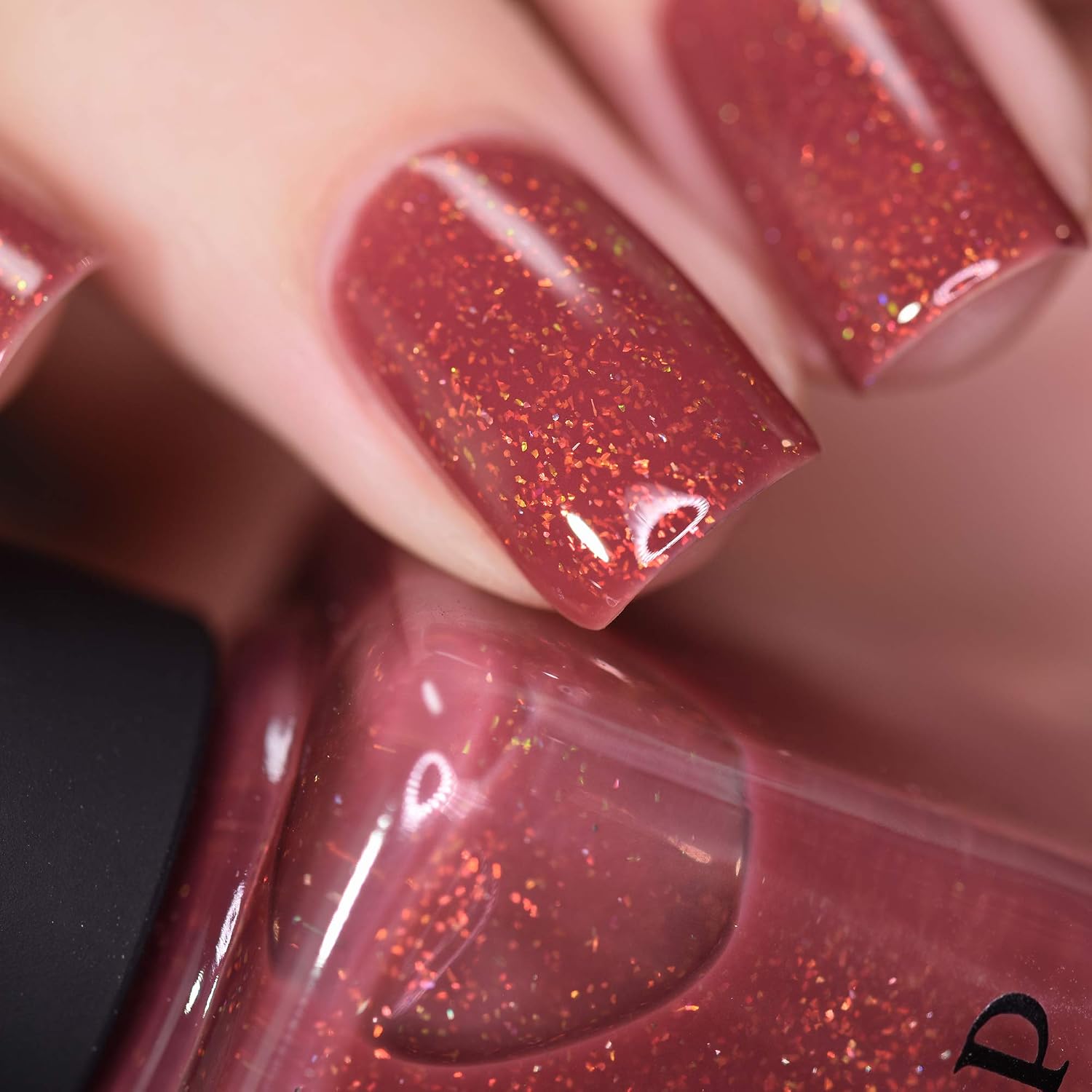 ESMALTE DE UÑAS ILNP CROSS MY HEART ROJO RÚSTICO HOLOGRÁFICO JELLY - 3