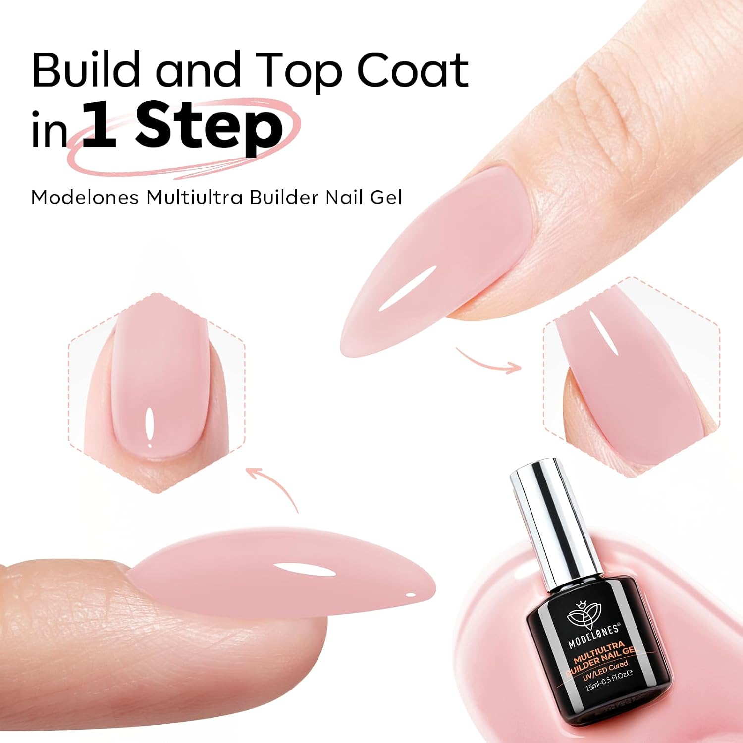 ESMALTE EN GEL MODELONES BUILDER NAIL GEL SOFT PINK SIN TOP COAT - 2