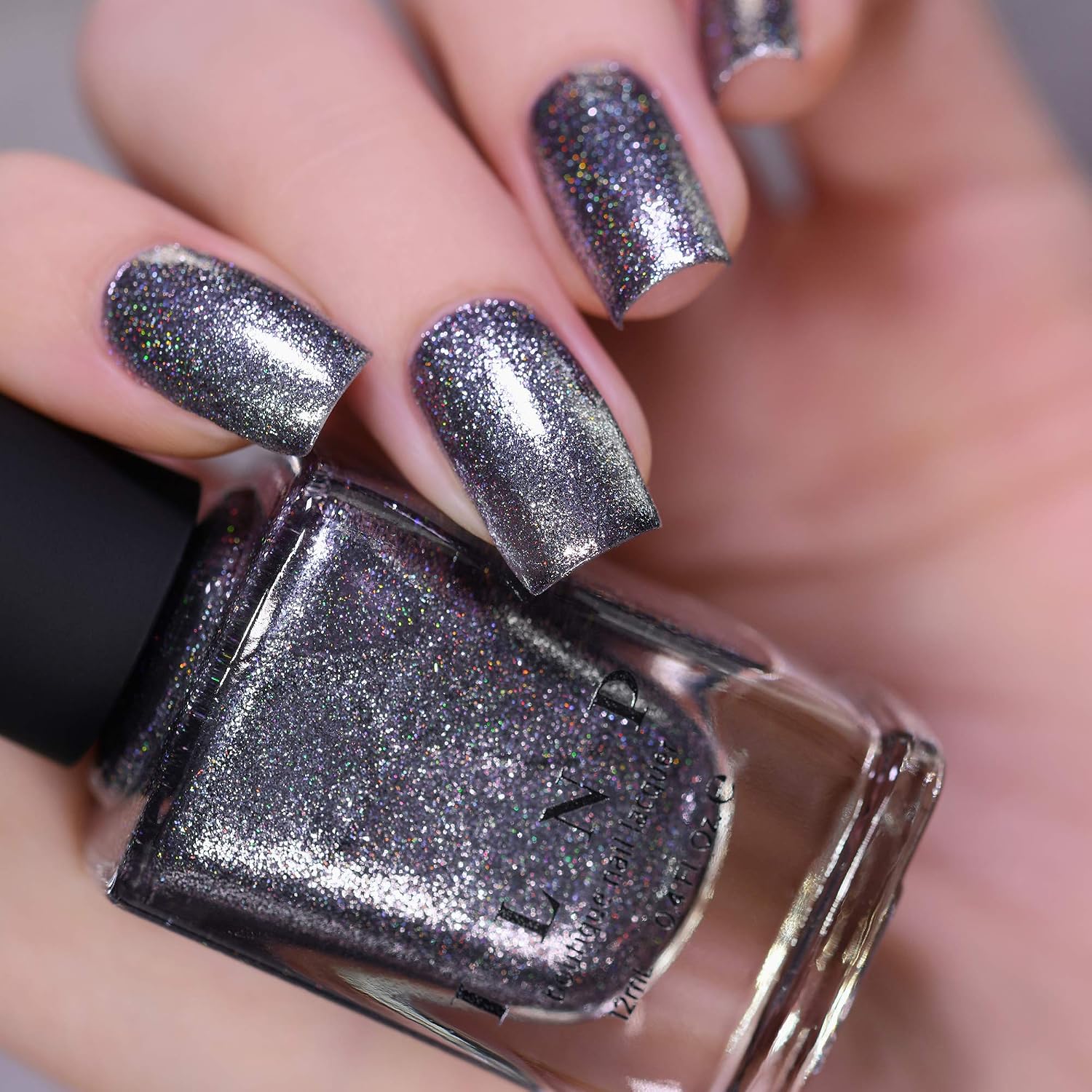 ESMALTE DE UÑAS ILNP CARBON ULTRA METALLIC HOLOGRÁFICO GUNMETAL - 3