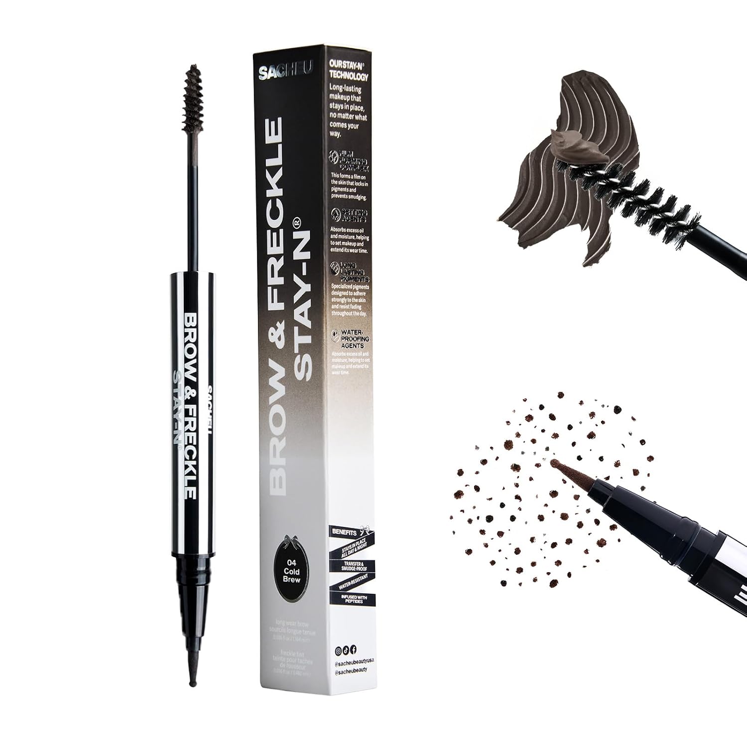 GEL PARA CEJAS Y LÁPIZ DE PECAS SACHEU BROW Y FRECKLE STAY-N COLD BREW - 1