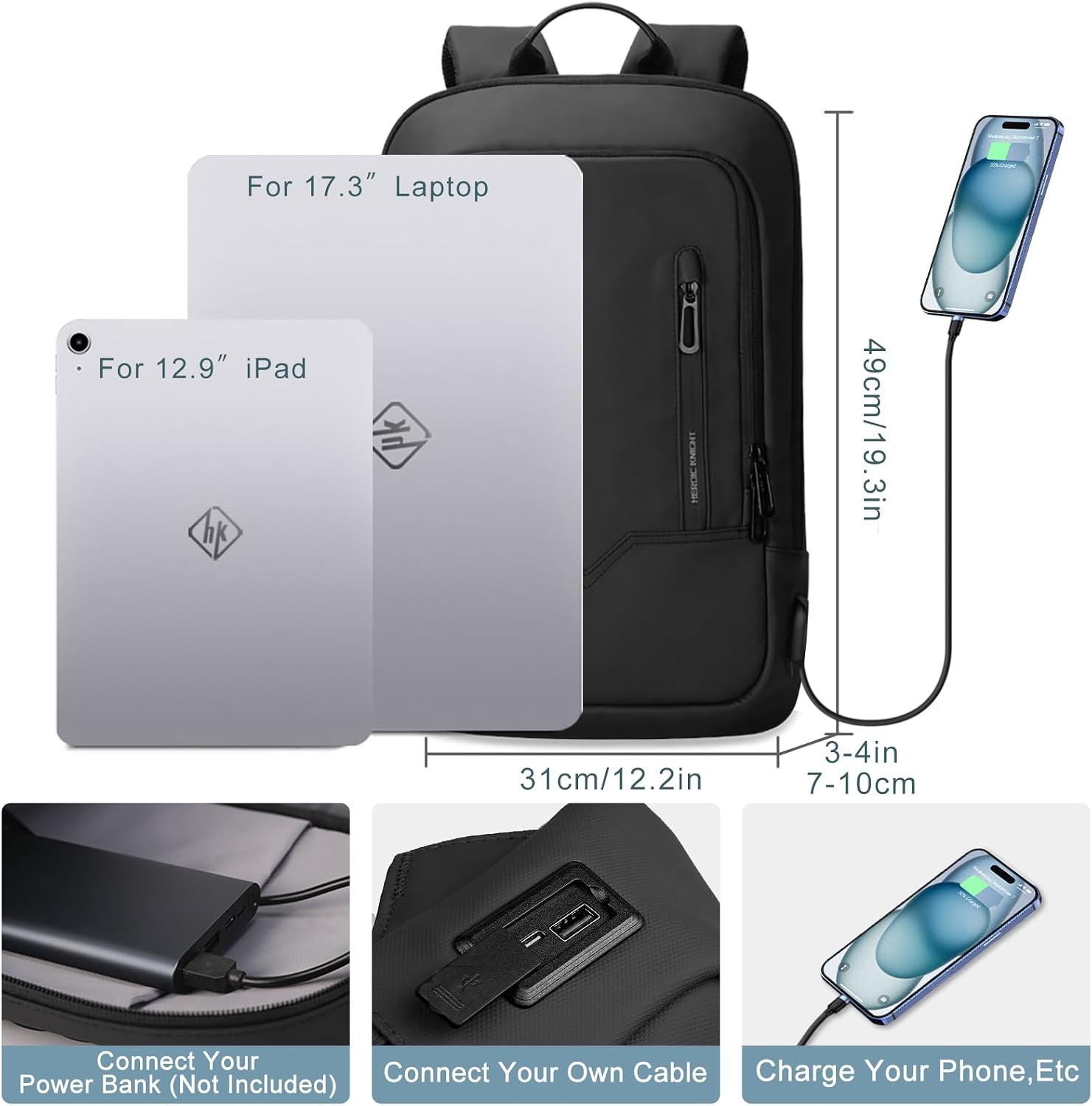 MOCHILA PARA LAPTOP HK BUSINESS SLIM PARA COMPUTADORA DE 17.3 PULGADAS - 2