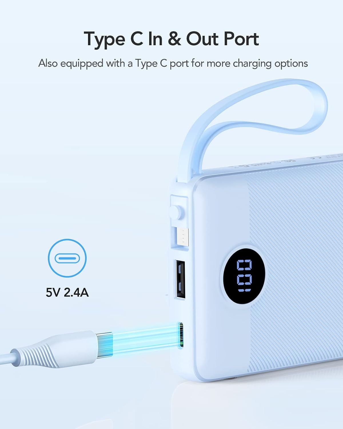 BATERÍA EXTERNA VRURC 10000MAH CON 4 CABLES INTEGRADOS - 4