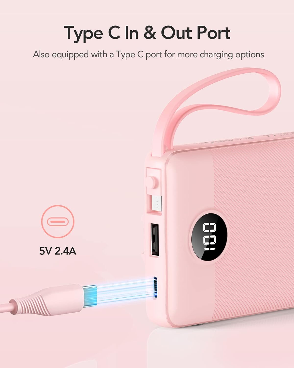 BATERÍA EXTERNA VRURC 10000MAH CON 4 CABLES INTEGRADOS - 3