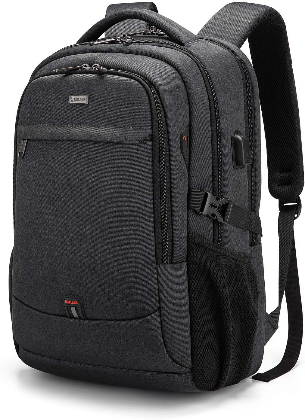 MOCHILA PARA LAPTOP DUSLANG 17 PULGADAS CON PUERTO USB GRIS OSCURO - 1