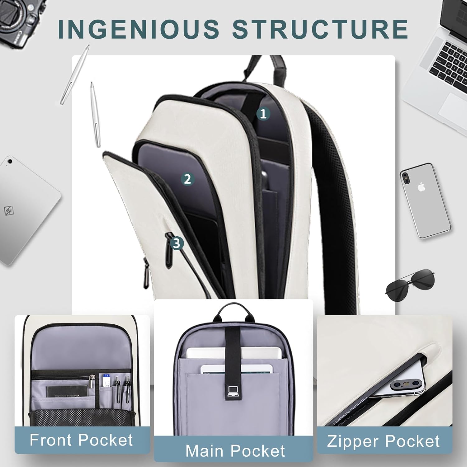 MOCHILA PARA LAPTOP HK BUSINESS SLIM PARA COMPUTADORA DE 17.3 PULGADAS - 3