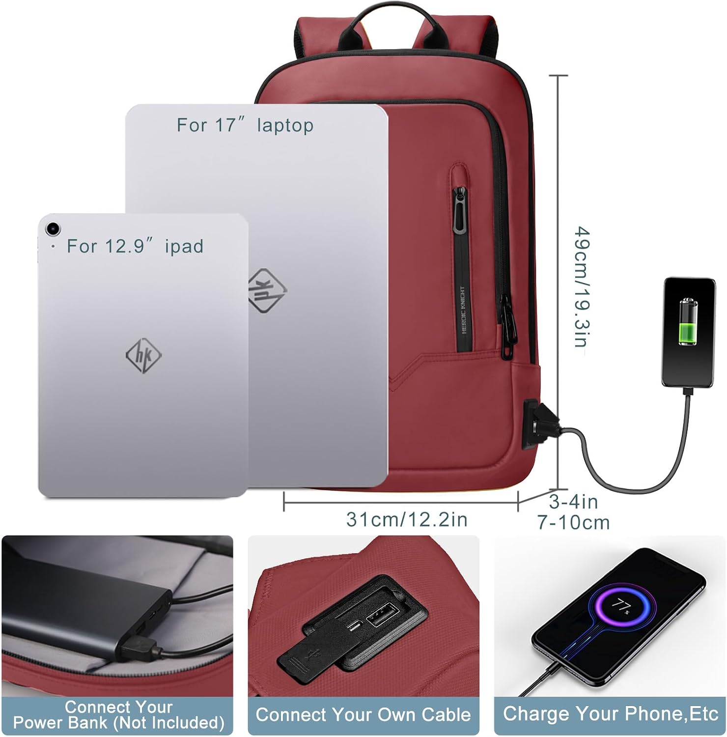 MOCHILA PARA LAPTOP HK BUSINESS SLIM PARA COMPUTADORA DE 17.3 PULGADAS - 2