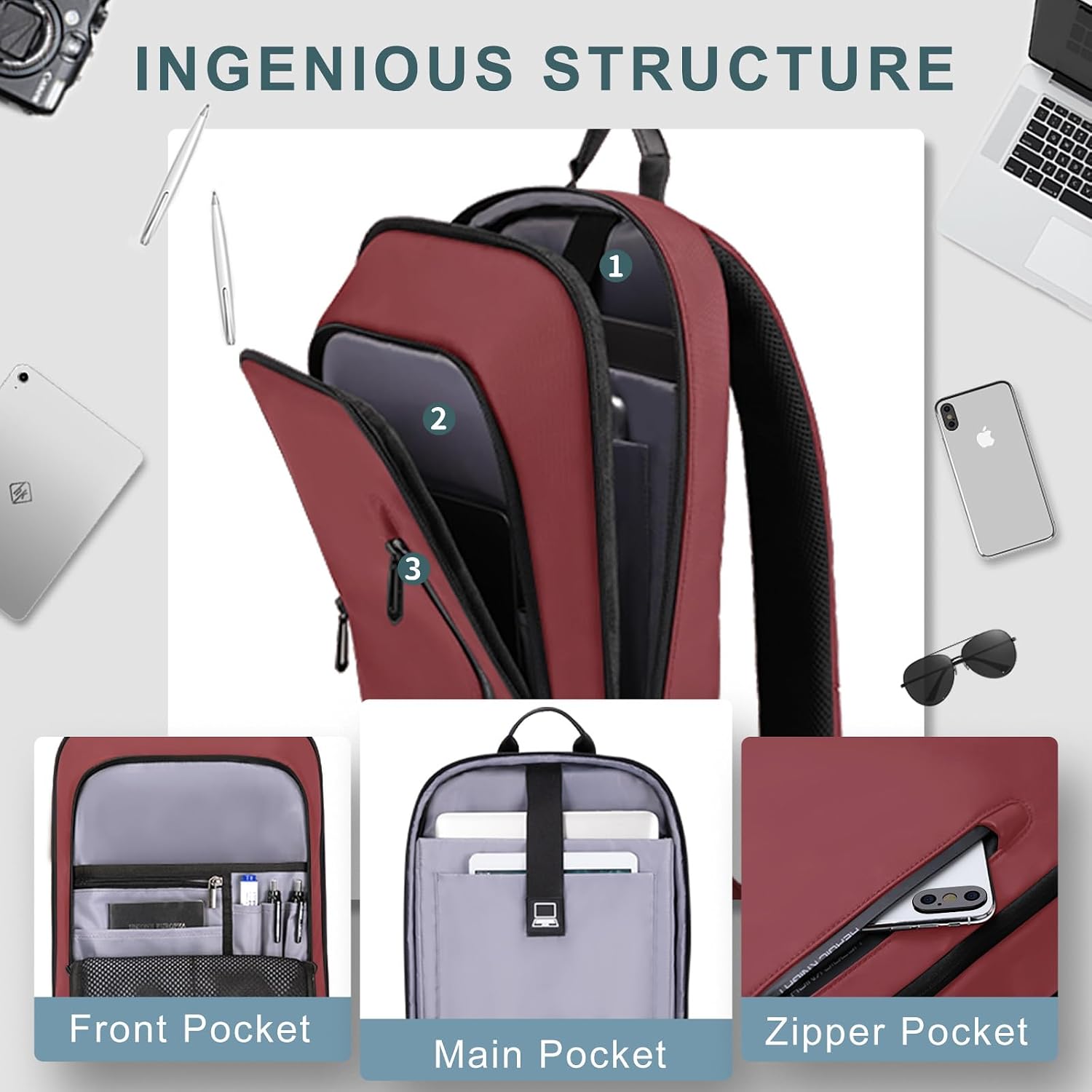 MOCHILA PARA LAPTOP HK BUSINESS SLIM PARA COMPUTADORA DE 17.3 PULGADAS - 3