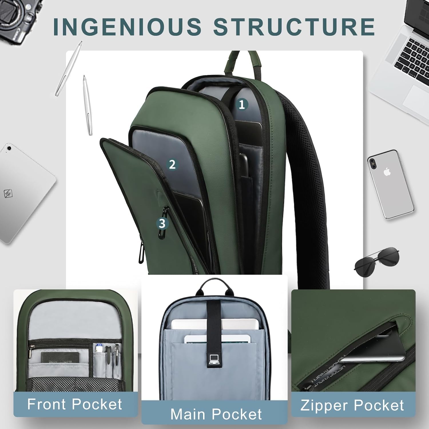 MOCHILA PARA LAPTOP HK BUSINESS SLIM PARA LAPTOP DE 17.3 PULGADAS - 2