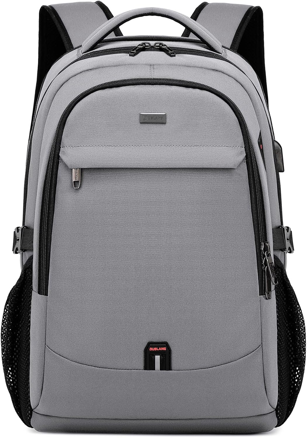 MOCHILA PARA LAPTOP DUSLANG 17 PULGADAS RESISTENTE AL AGUA CON PUERTO USB GRIS CLARO - 1