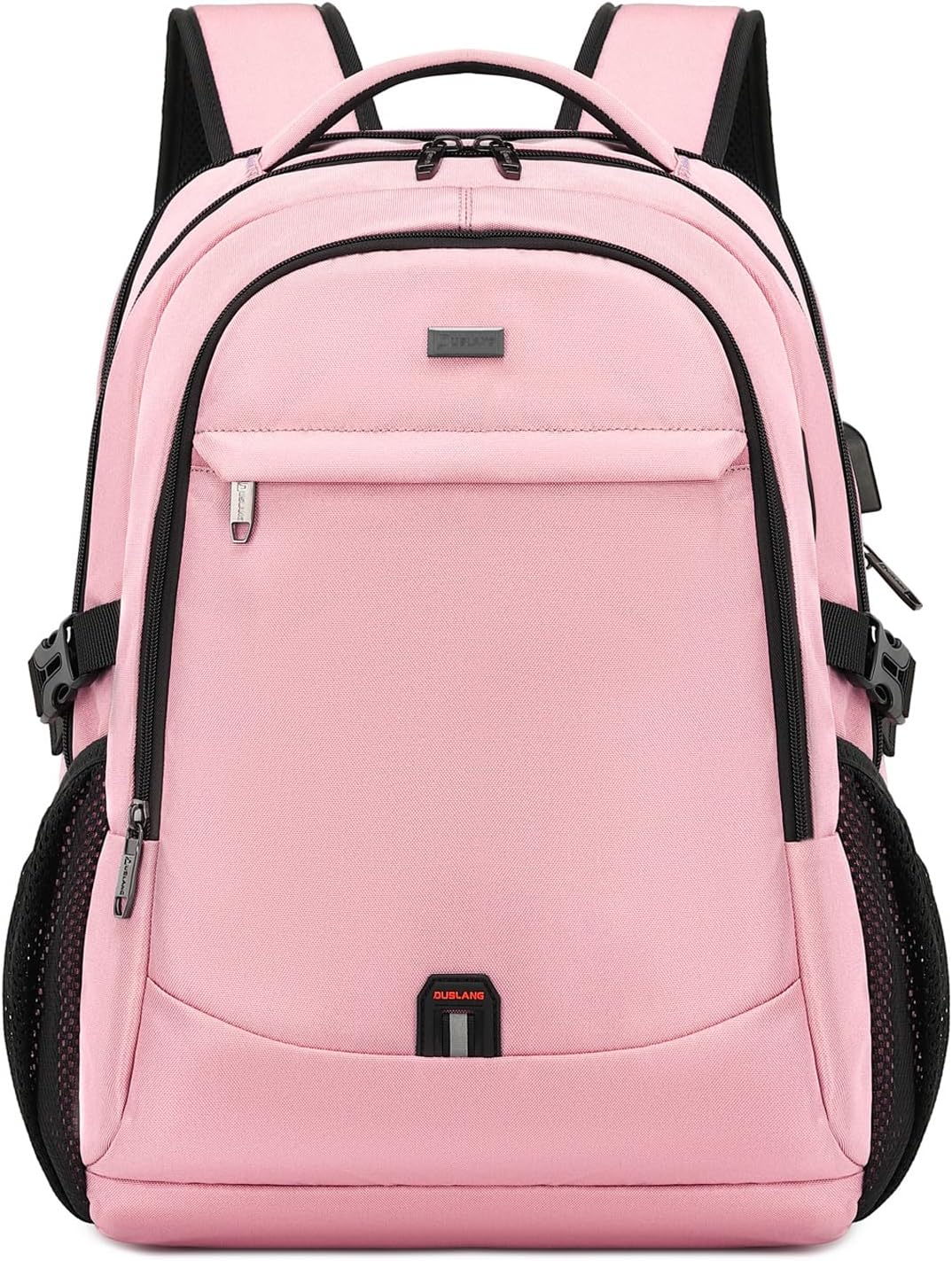 MOCHILA PARA LAPTOP DUSLANG 17 PULGADAS CON PUERTO USB PARA CARGA COLOR ROSA - 1