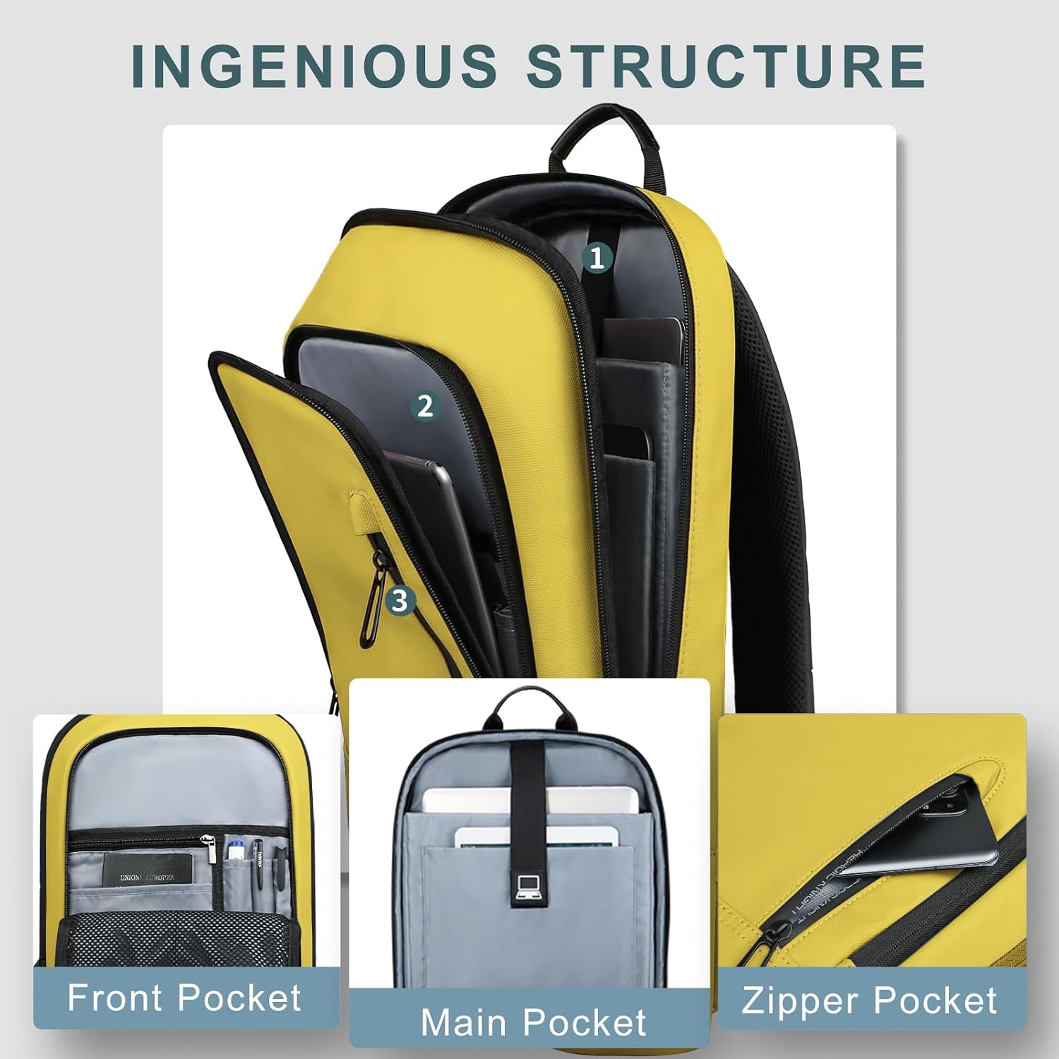 MOCHILA PARA LAPTOP HK BUSINESS SLIM PARA COMPUTADORA DE 15.6 PULGADAS - 3