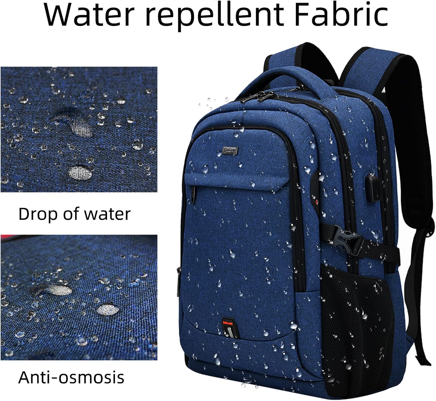 MOCHILA PARA LAPTOP DUSLANG 17 PULGADAS CON PUERTO USB AZUL - 4