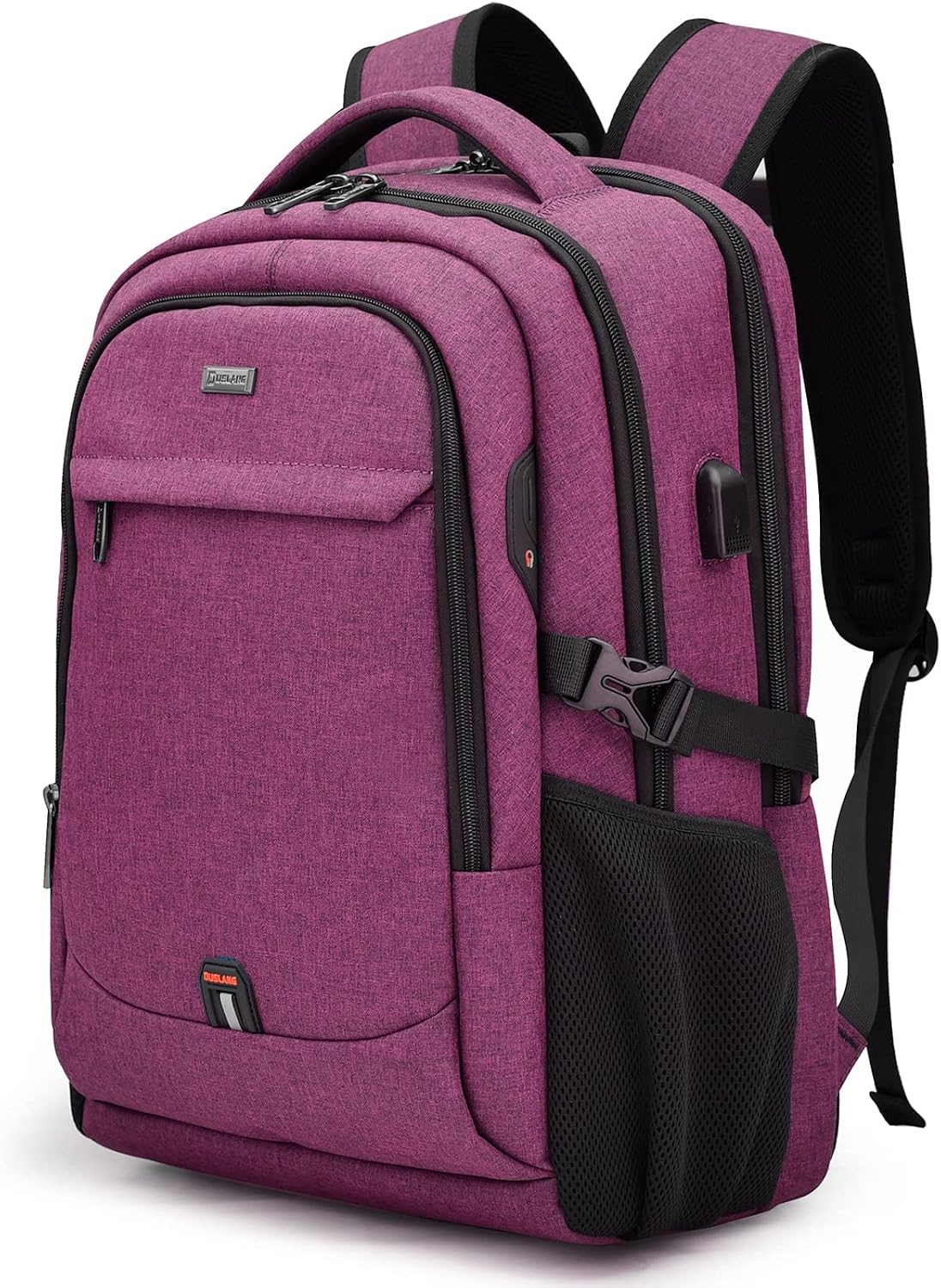 MOCHILA PARA LAPTOP DUSLANG 17 PULGADAS CON PUERTO USB PARA CARGA COLOR ROSA - 1