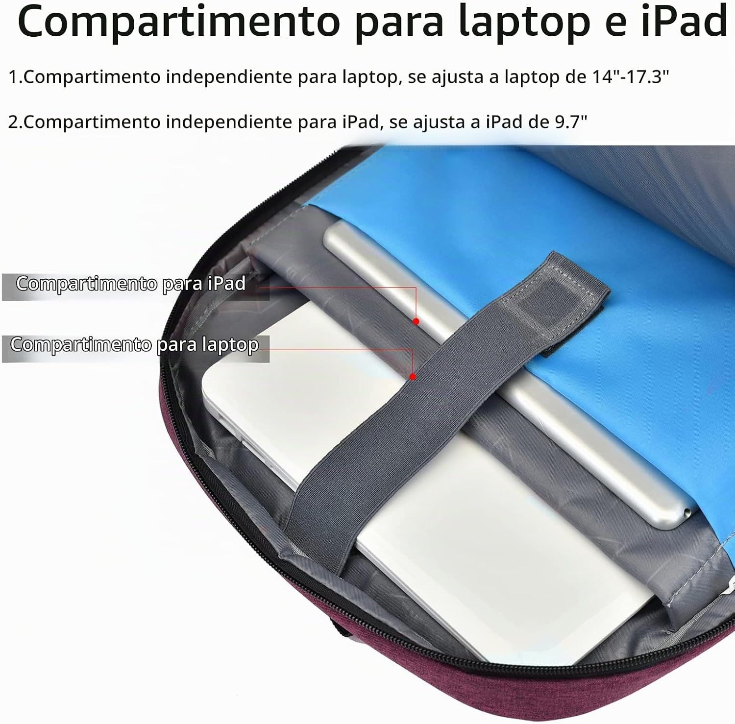 MOCHILA PARA LAPTOP DUSLANG 17 PULGADAS CON PUERTO USB PARA CARGA COLOR ROSA - 3