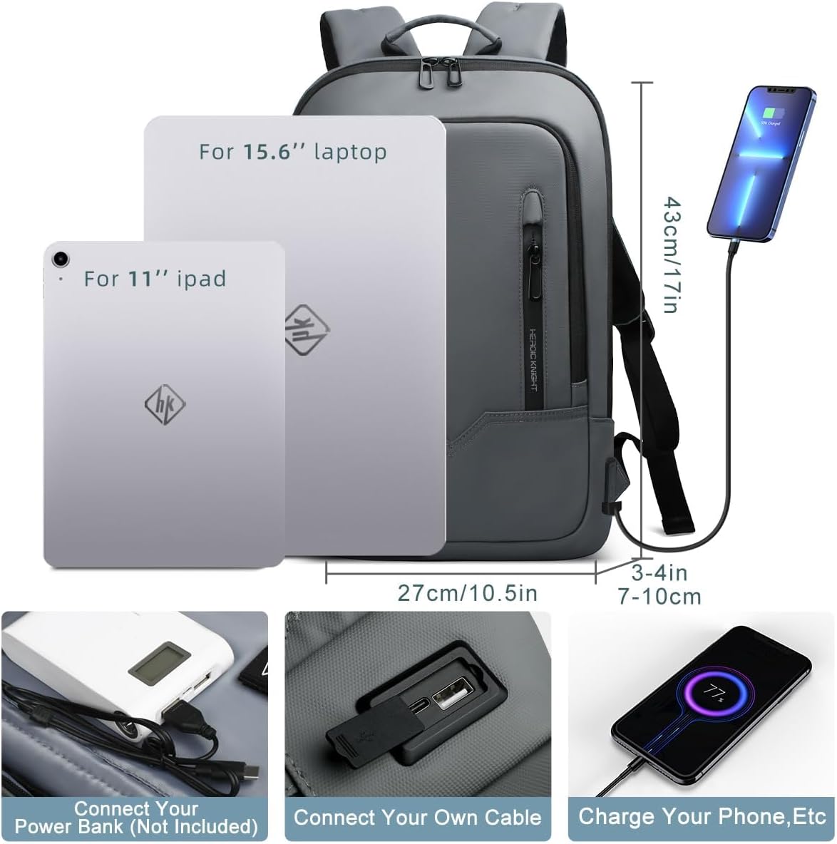MOCHILA PARA LAPTOP HK BUSINESS SLIM PARA COMPUTADORA DE 17.3 PULGADAS - 2