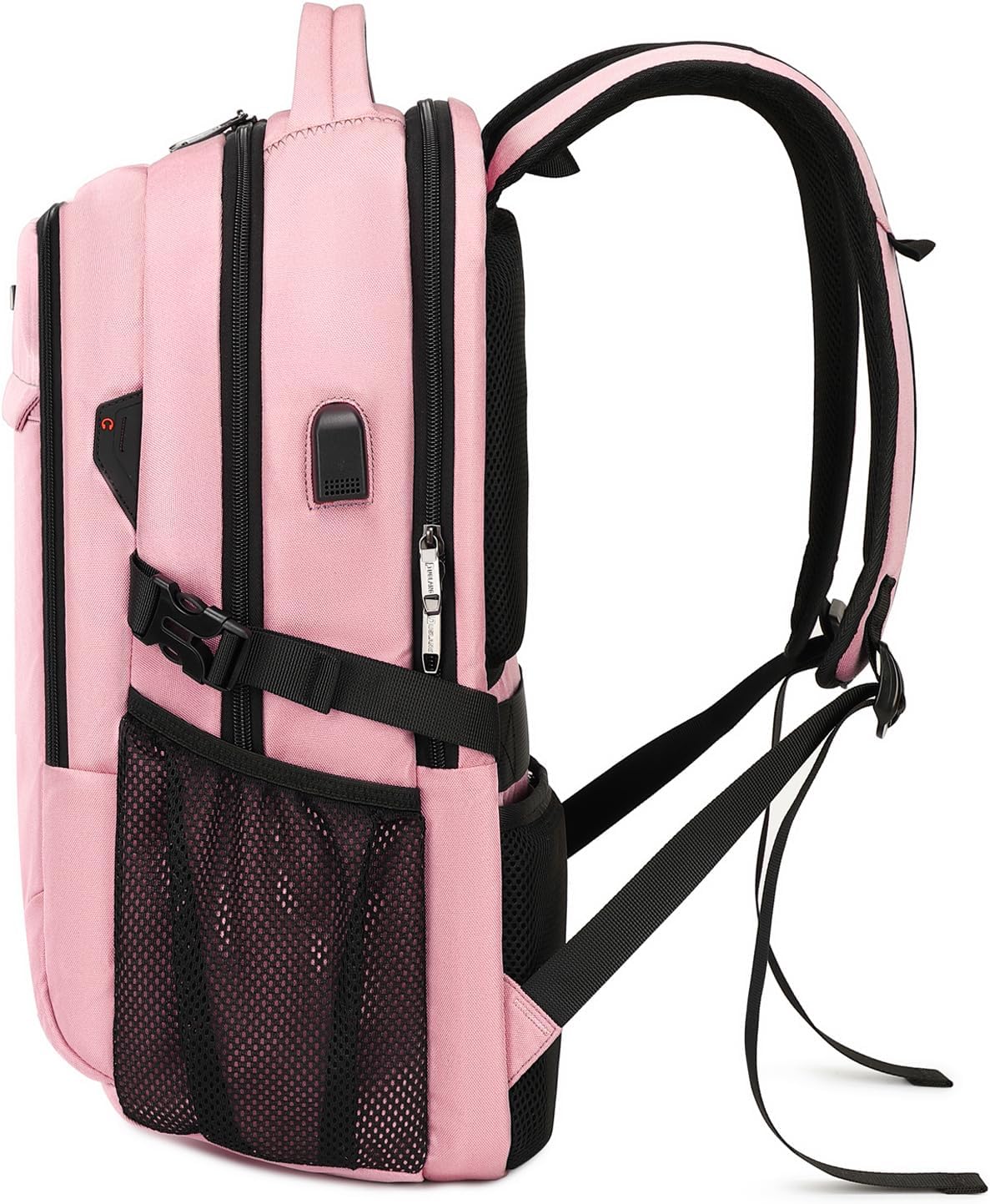 MOCHILA PARA LAPTOP DUSLANG 17 PULGADAS CON PUERTO USB Y RESISTENTE AL AGUA ROSA - 2
