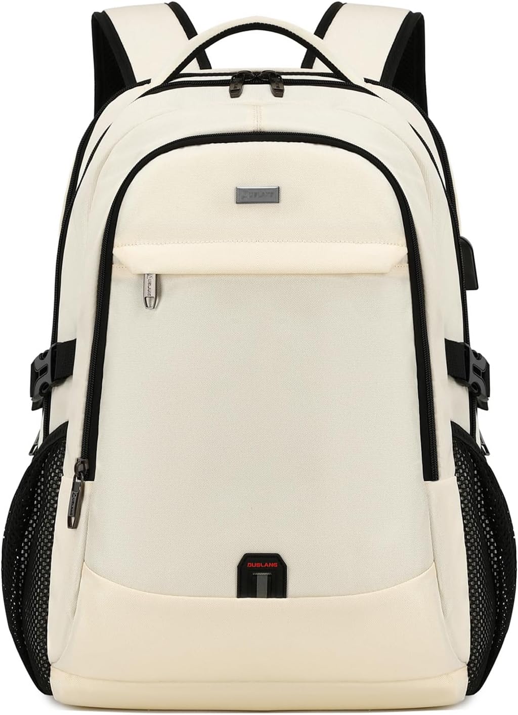 MOCHILA PARA LAPTOP DUSLANG 17 PULGADAS BEIGE CON PUERTO USB PARA CARGA - 1