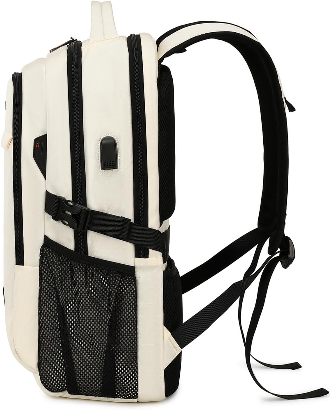 MOCHILA PARA LAPTOP DUSLANG 17 PULGADAS BEIGE CON PUERTO USB PARA CARGA - 2