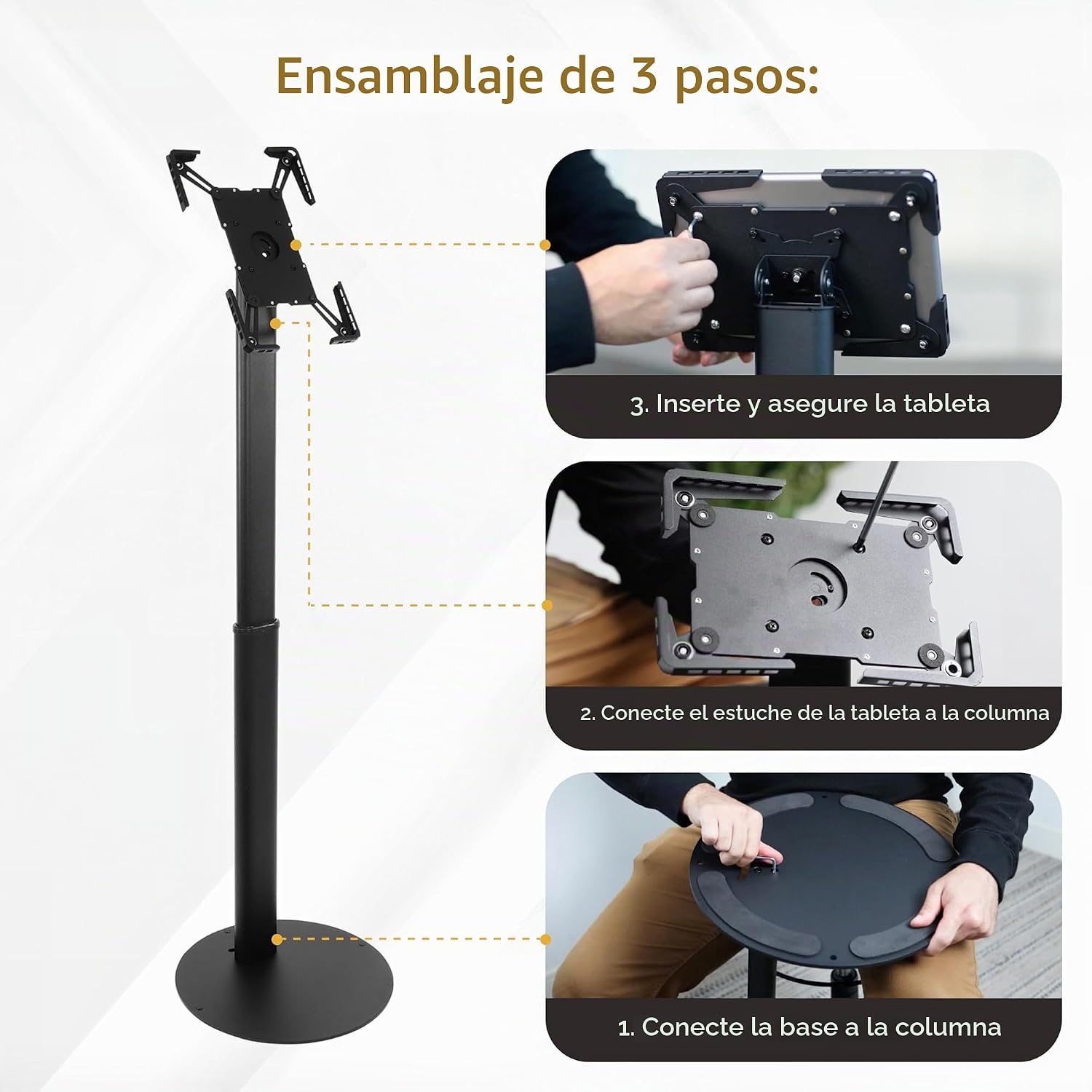 SOPORTE DE PISO UNIVERSAL PARA TABLET MOUNT-IT! MI-3788B NEGRO AJUSTABLE - 5