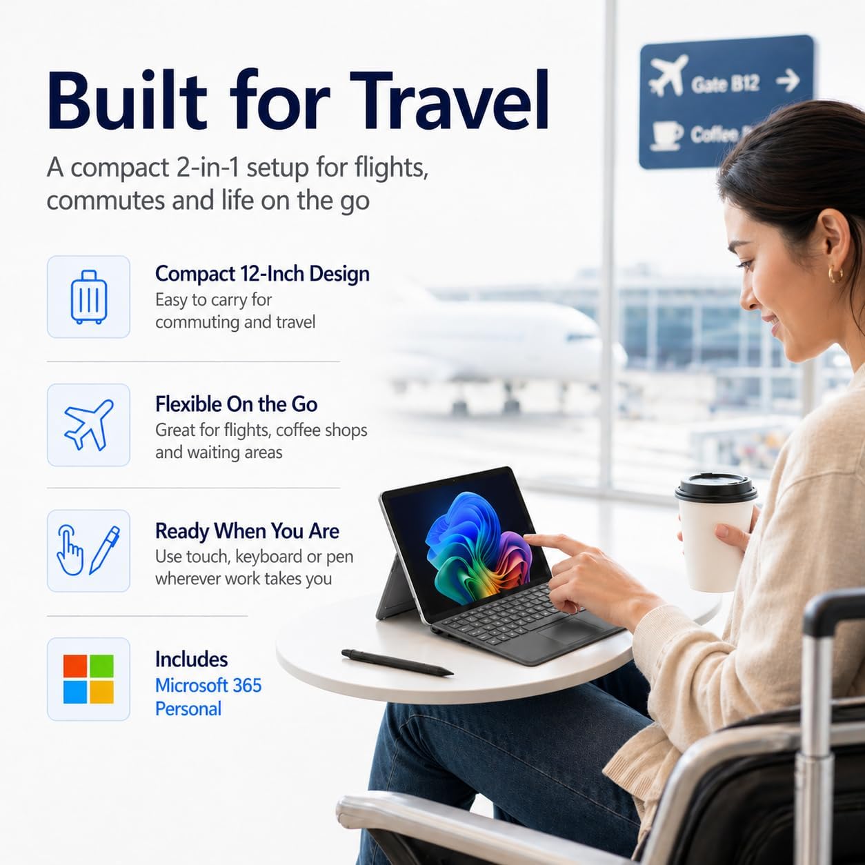 TABLET MICROSOFT SURFACE PRO 12' COPILOT+ AI PC SNAPDRAGON X PLUS 16GB RAM 256GB - 5