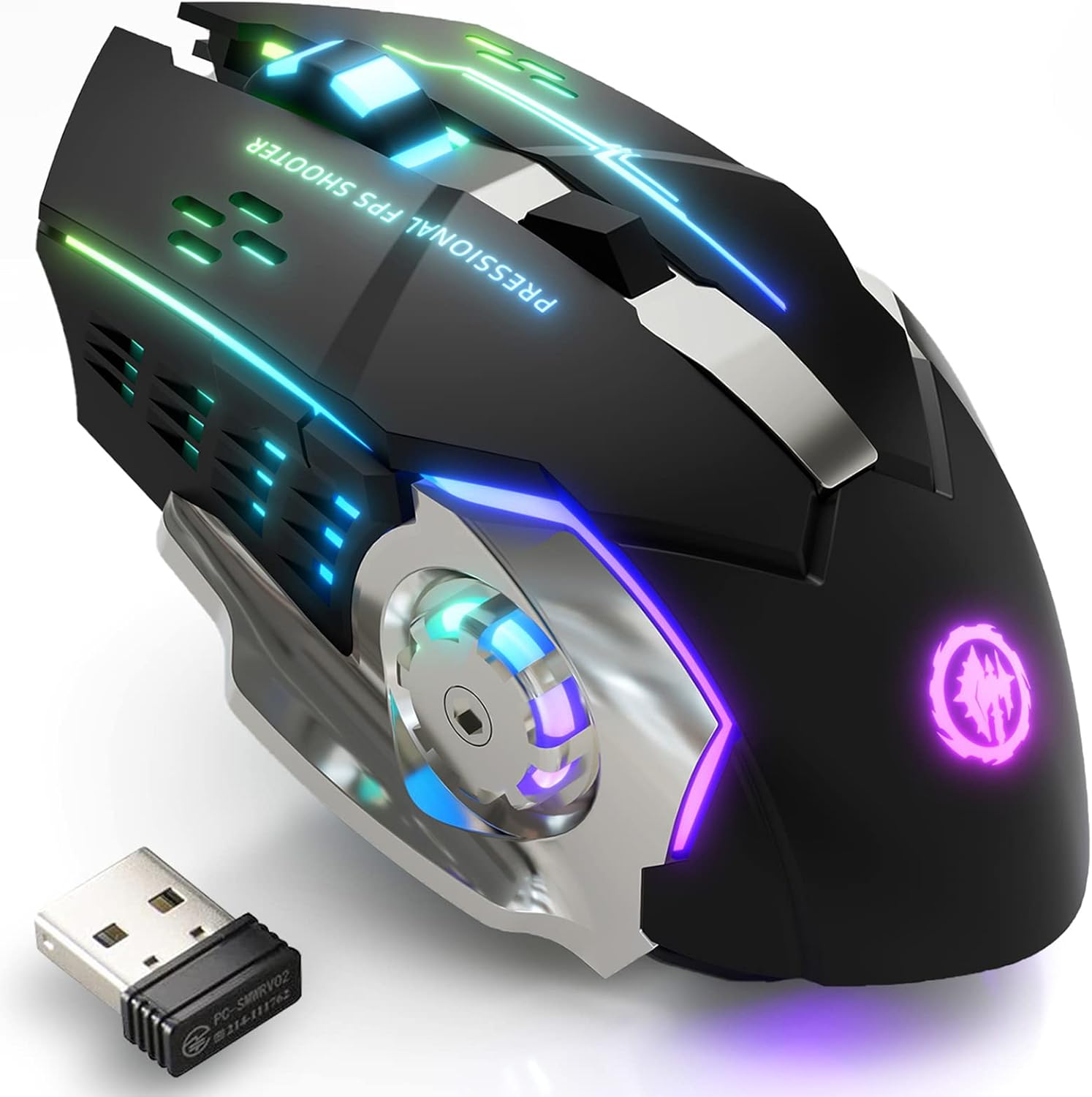 MOUSE GAMER MELOGAGA WIRELESS BLUETOOTH/2.4G RGB RECARGABLE NEGRO - 1