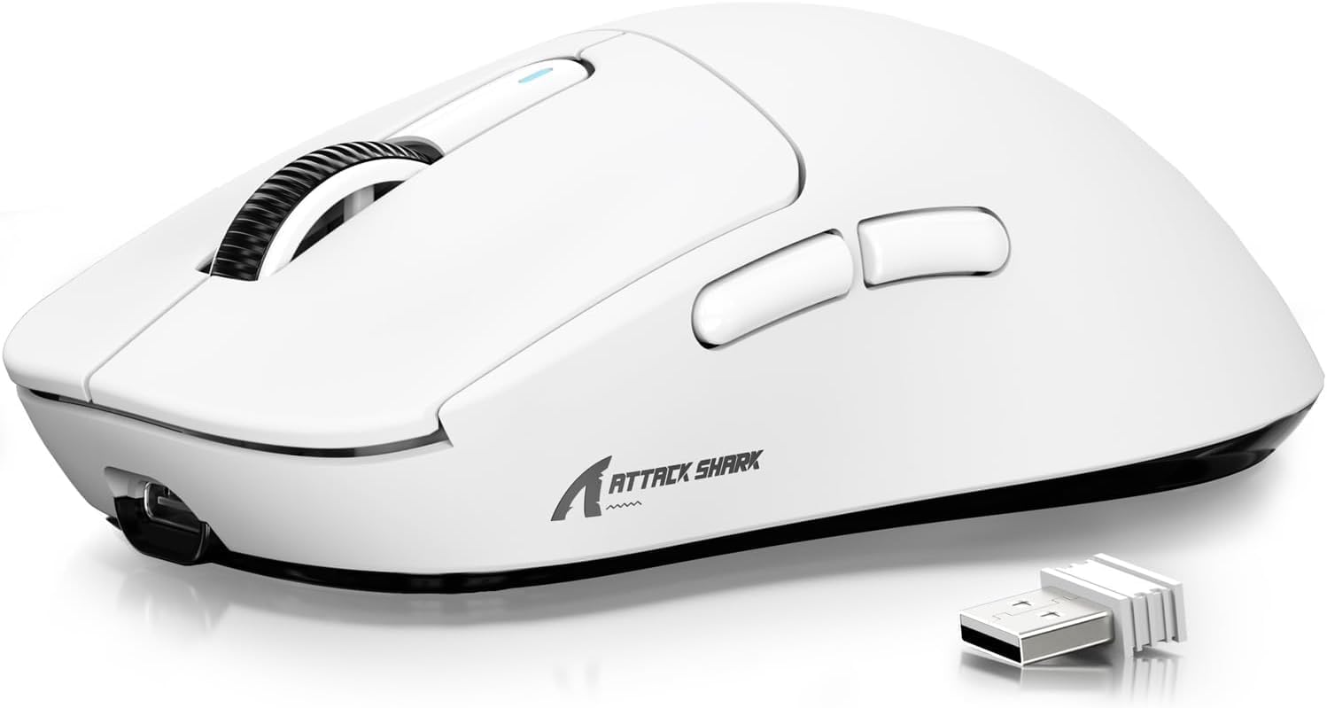 MOUSE GAMER MANBASNAKE ATTACK SHARK X3 49G BLANCO - 1