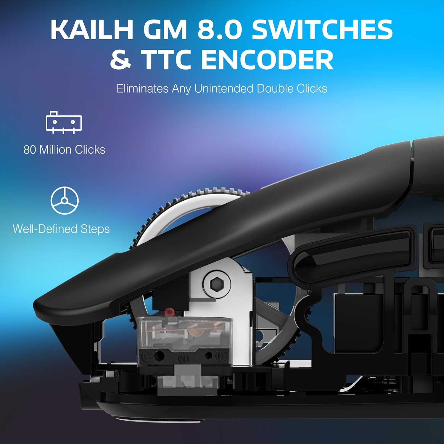 MOUSE GAMER ATTACK SHARK X3 INALÁMBRICO LIGERO 26K DPI NEGRO - 5
