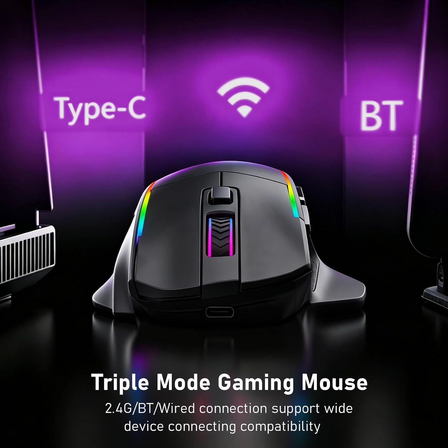 MOUSE GAMER REDRAGON M729 WIRELESS BLUETOOTH 24000DPI CON SOFTWARE PRO - 3