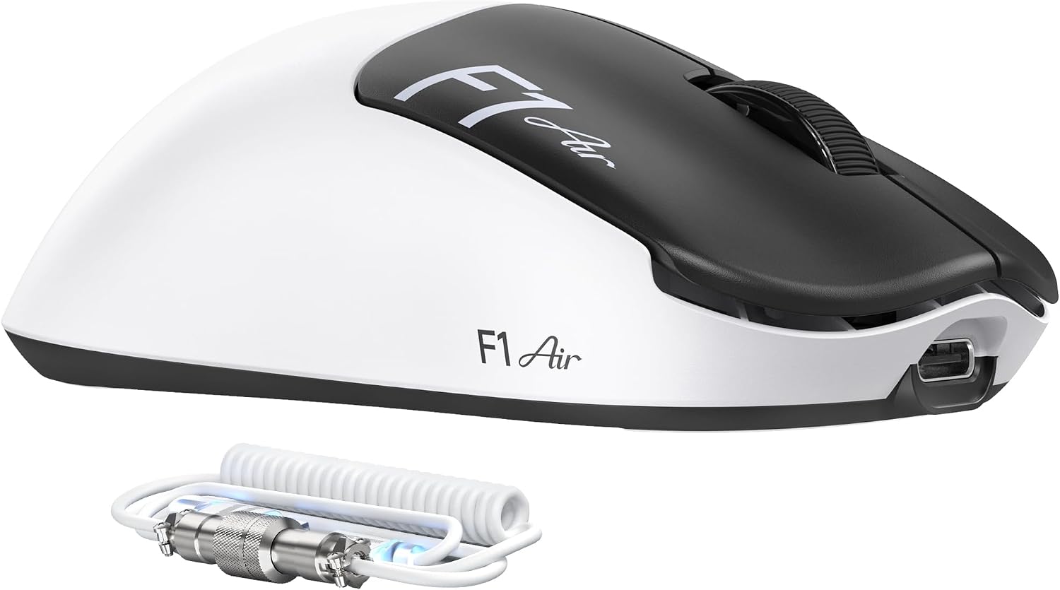 MOUSE GAMER ATTACK SHARK F1 AIR LIGERO INALÁMBRICO NEGRO Y BLANCO - 1